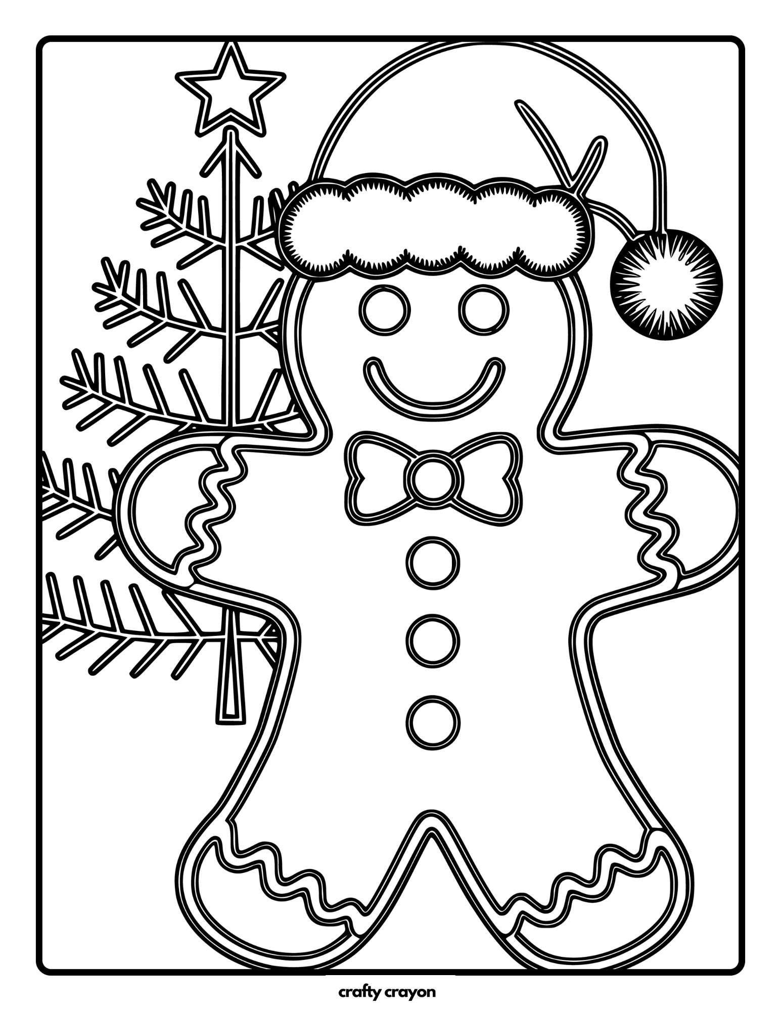 Gingerbread Man With Sparkling Christmas Tree