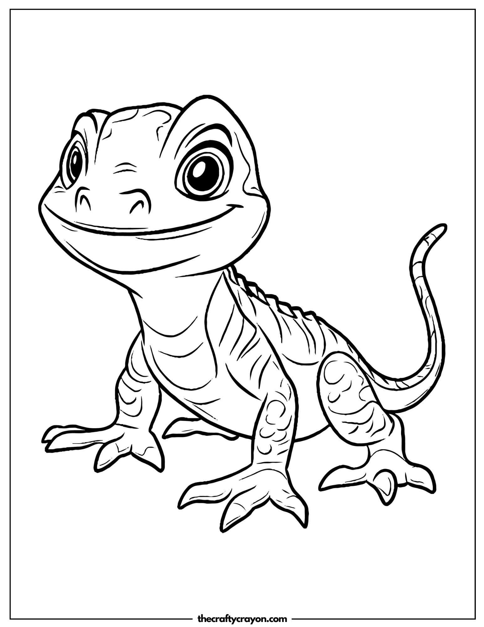 Happy Lizard On Ground
