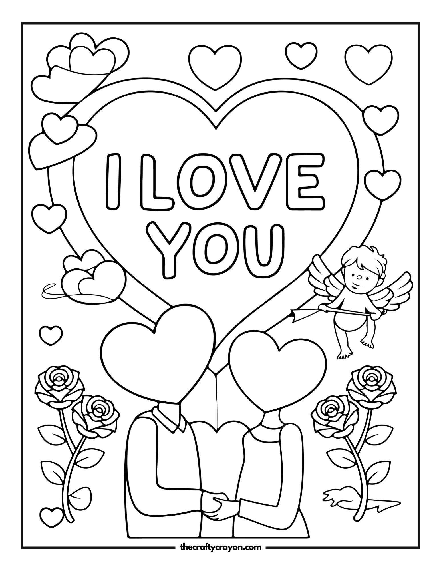 Heart Frame With Cupid Design