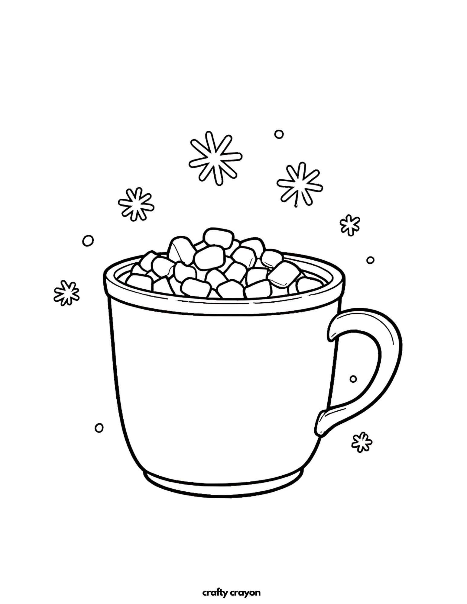 Hot Cocoa With Marshmallows Coloring