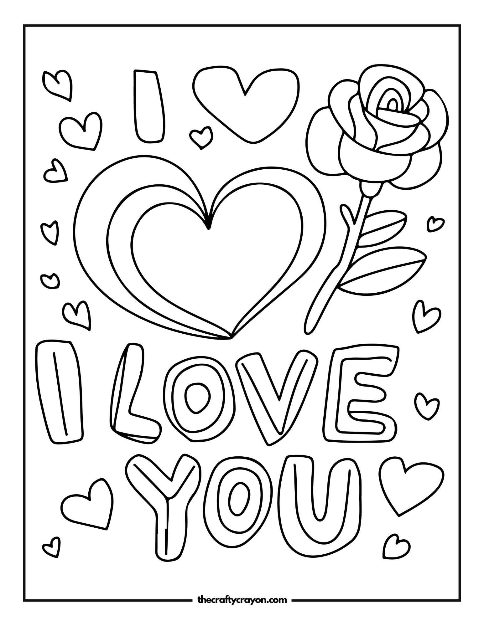 I Love You Rose Design