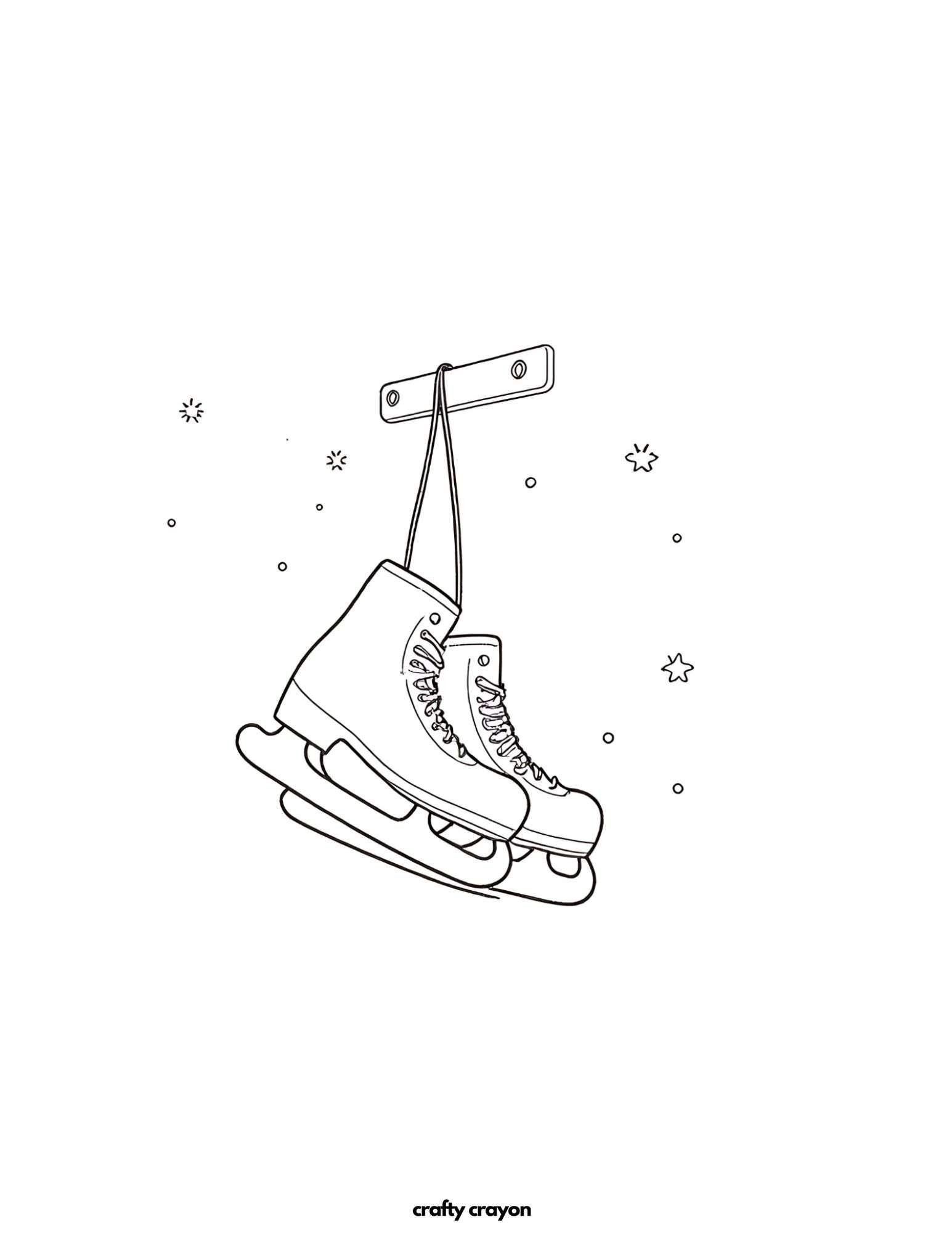 Ice Skates Hanging On Wall