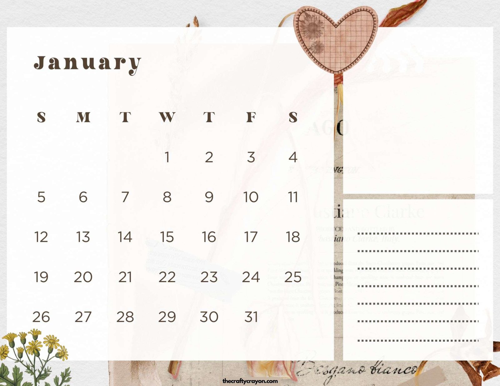 January 2025 Calendar Printable