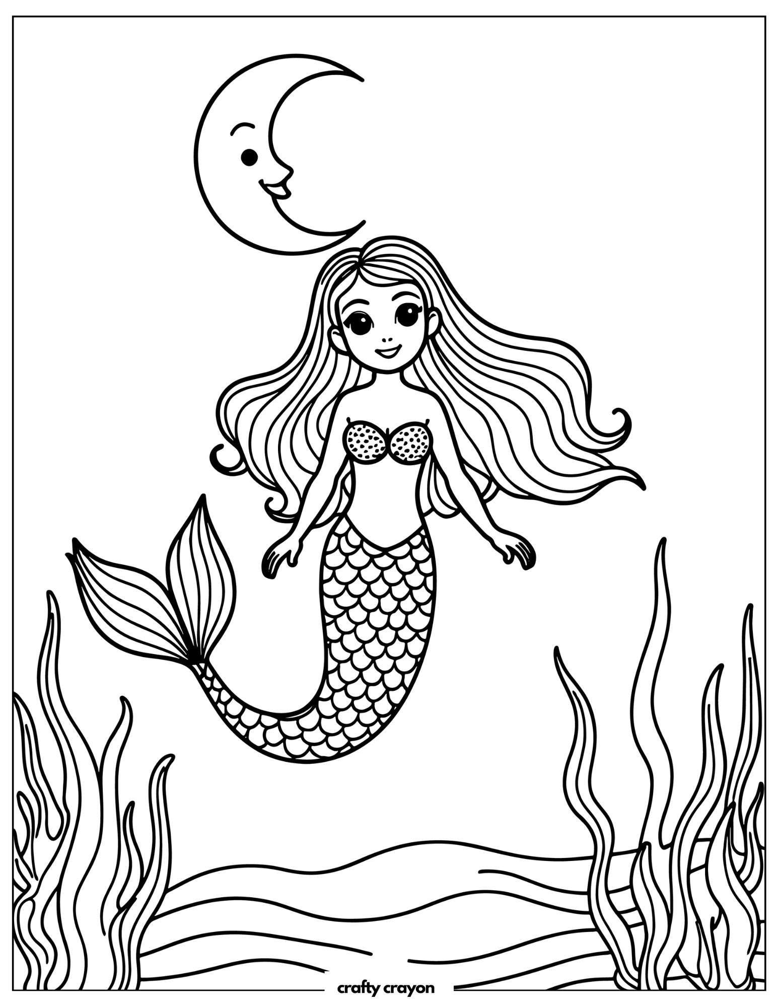 Magical Mermaid With Moon