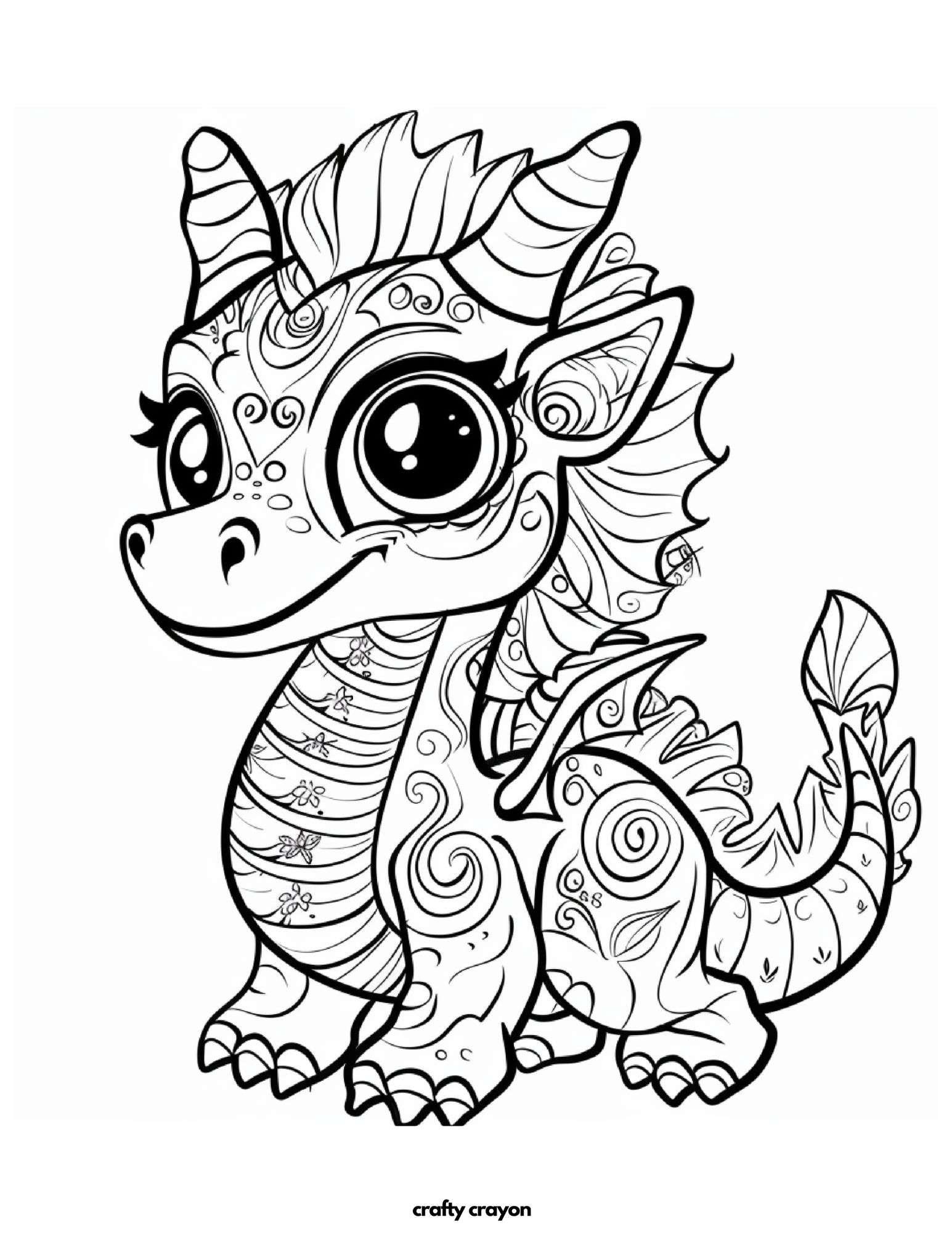 Majestic Dragon With Swirls