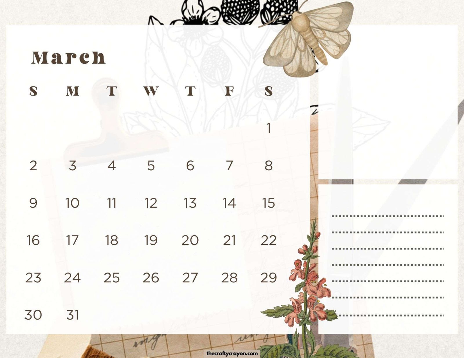 March 2025 Calendar Printable