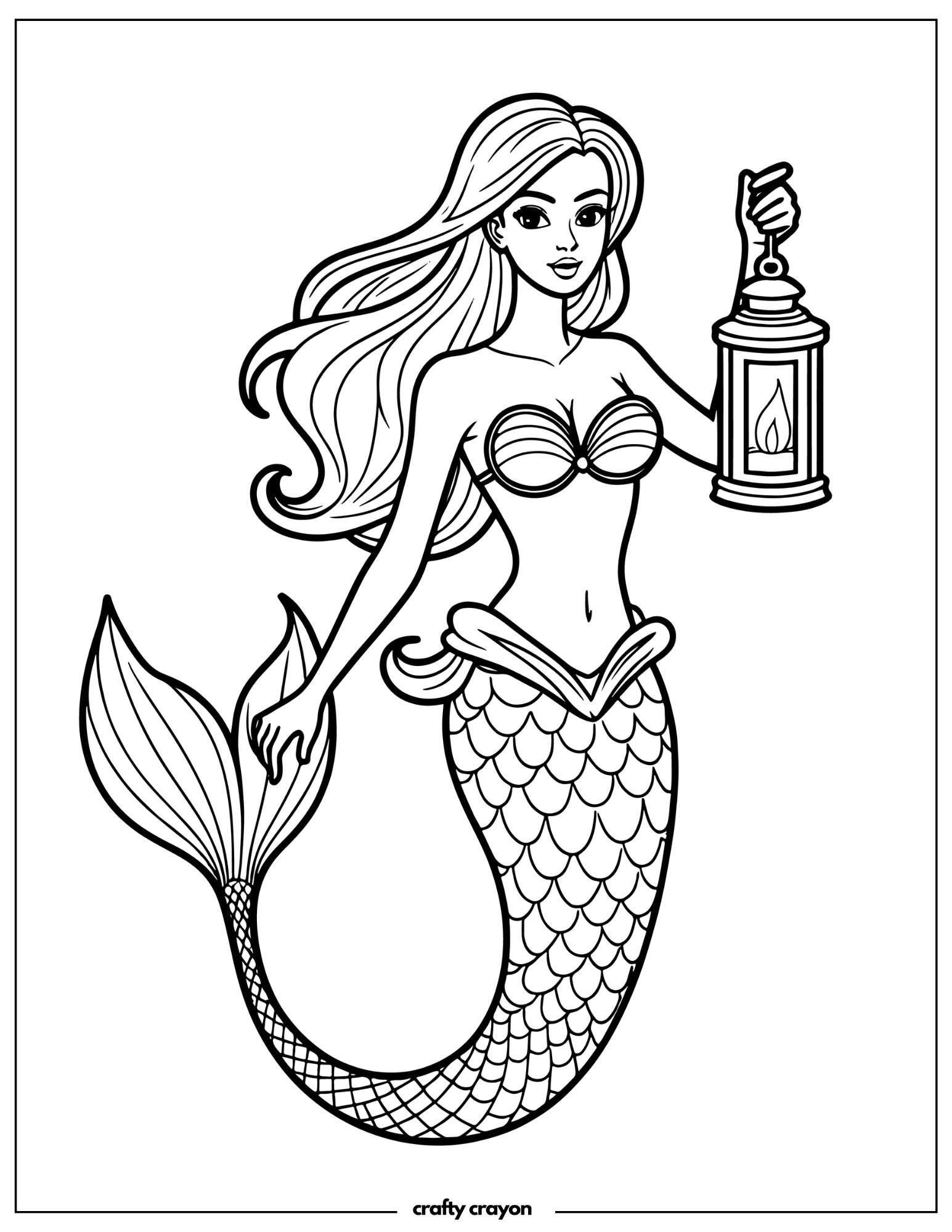 Mermaid Holding Lantern