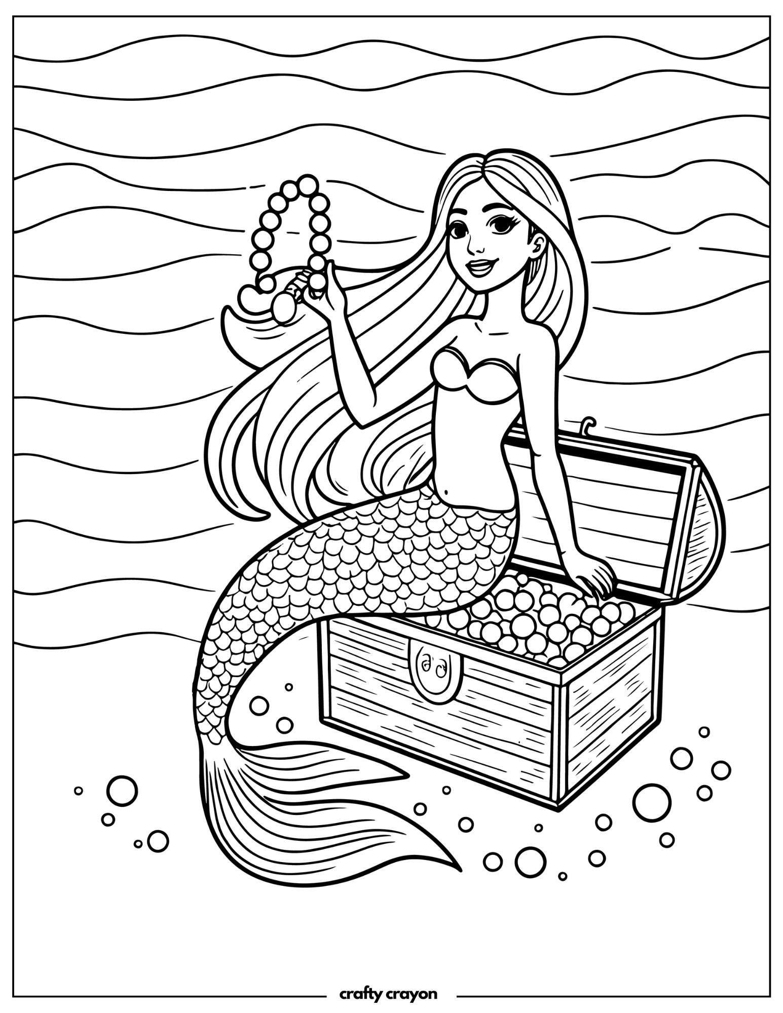 Mermaid Holding Pearl Necklace