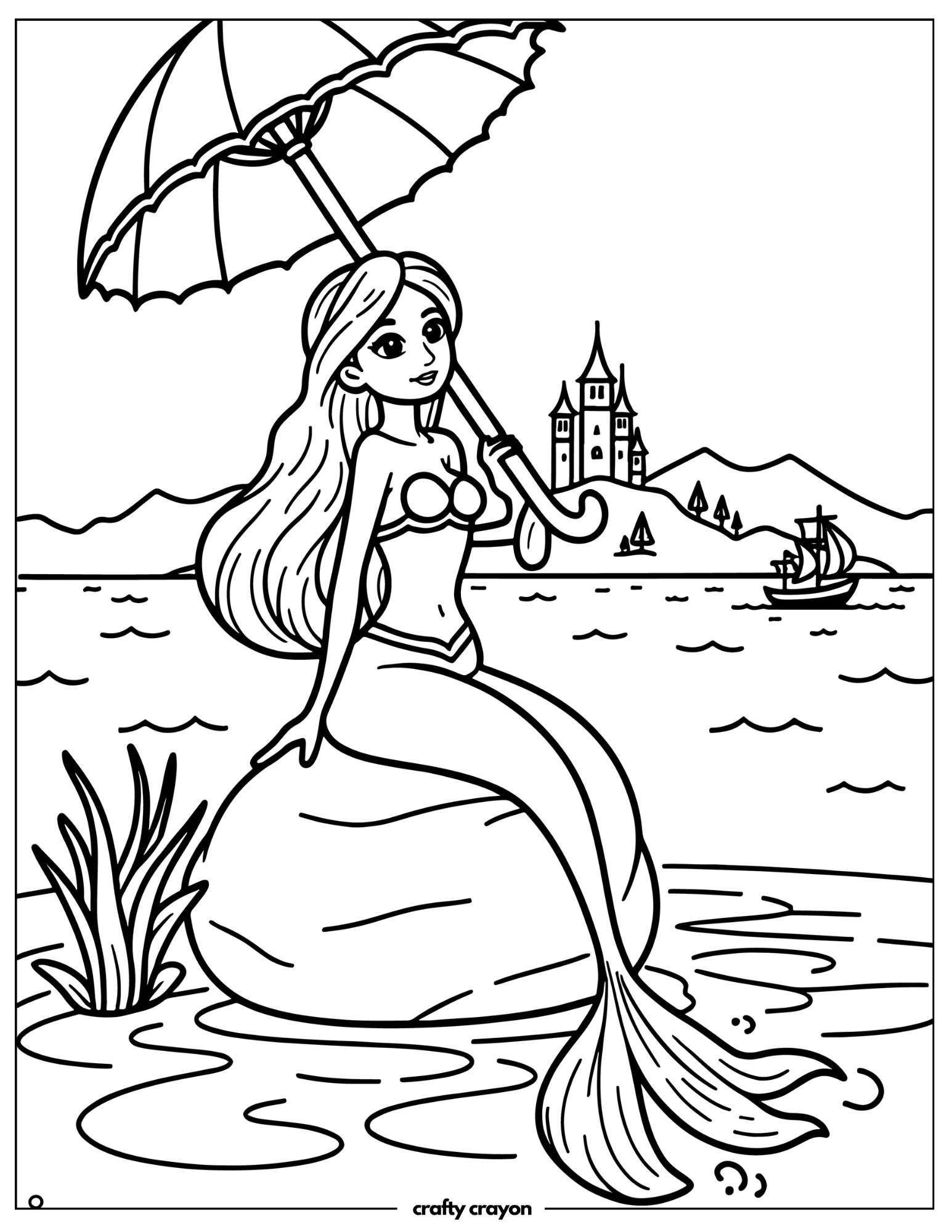 Mermaid Resting By Rock