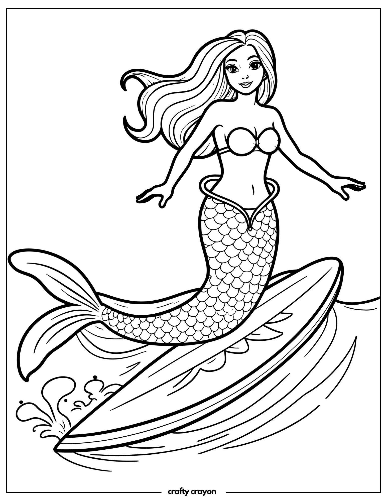 Mermaid Surfing Waves