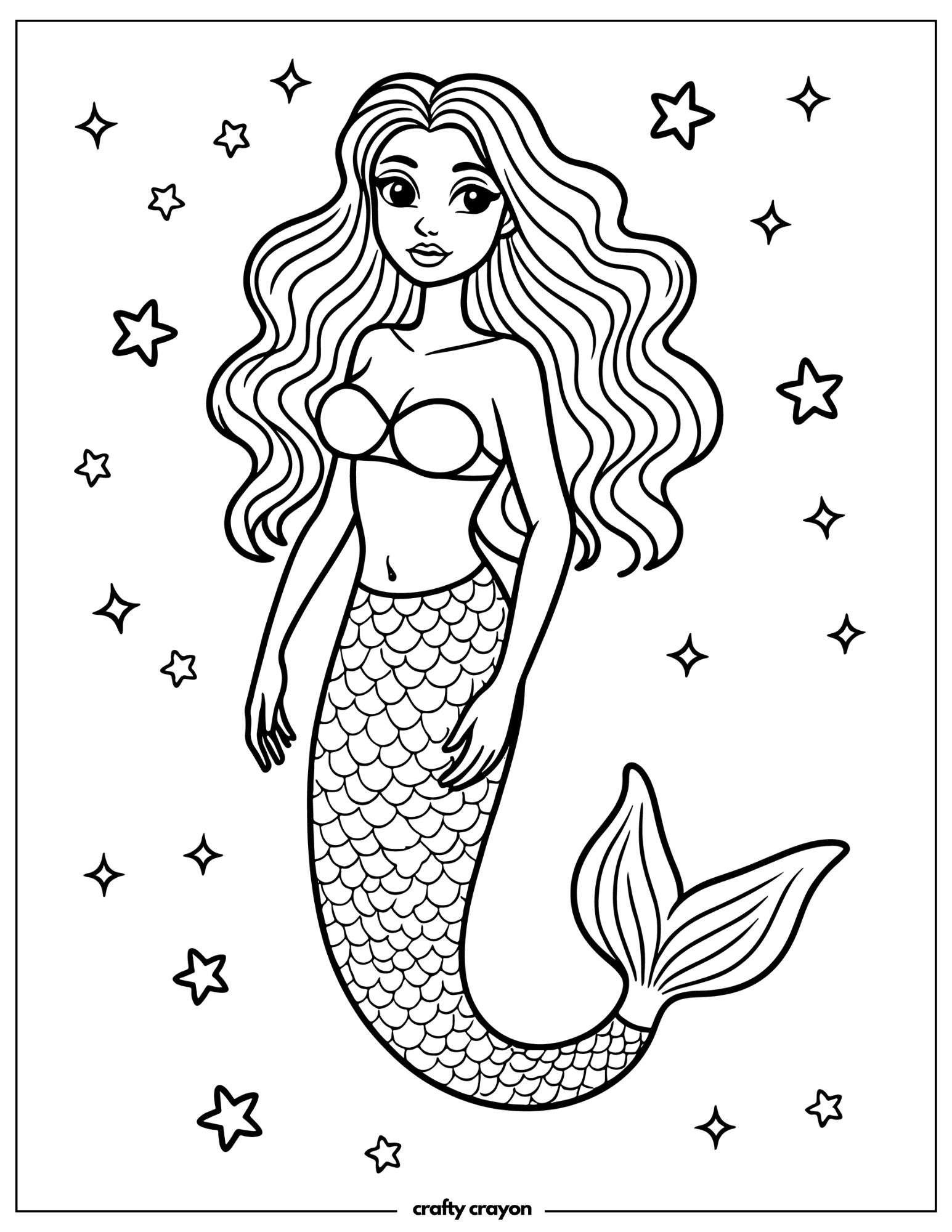 Mermaid Surrounded By Stars