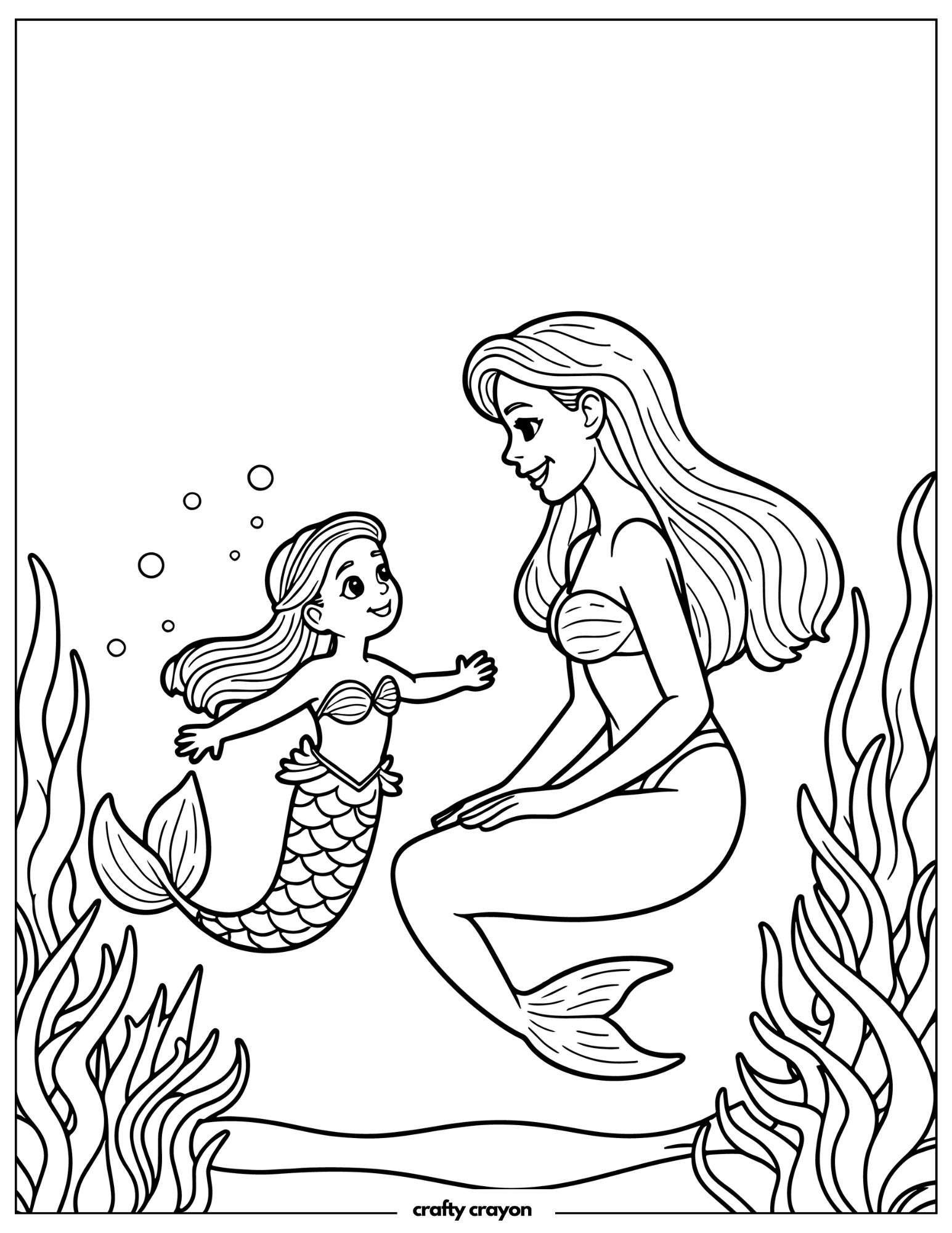 Mermaid With Little Girl