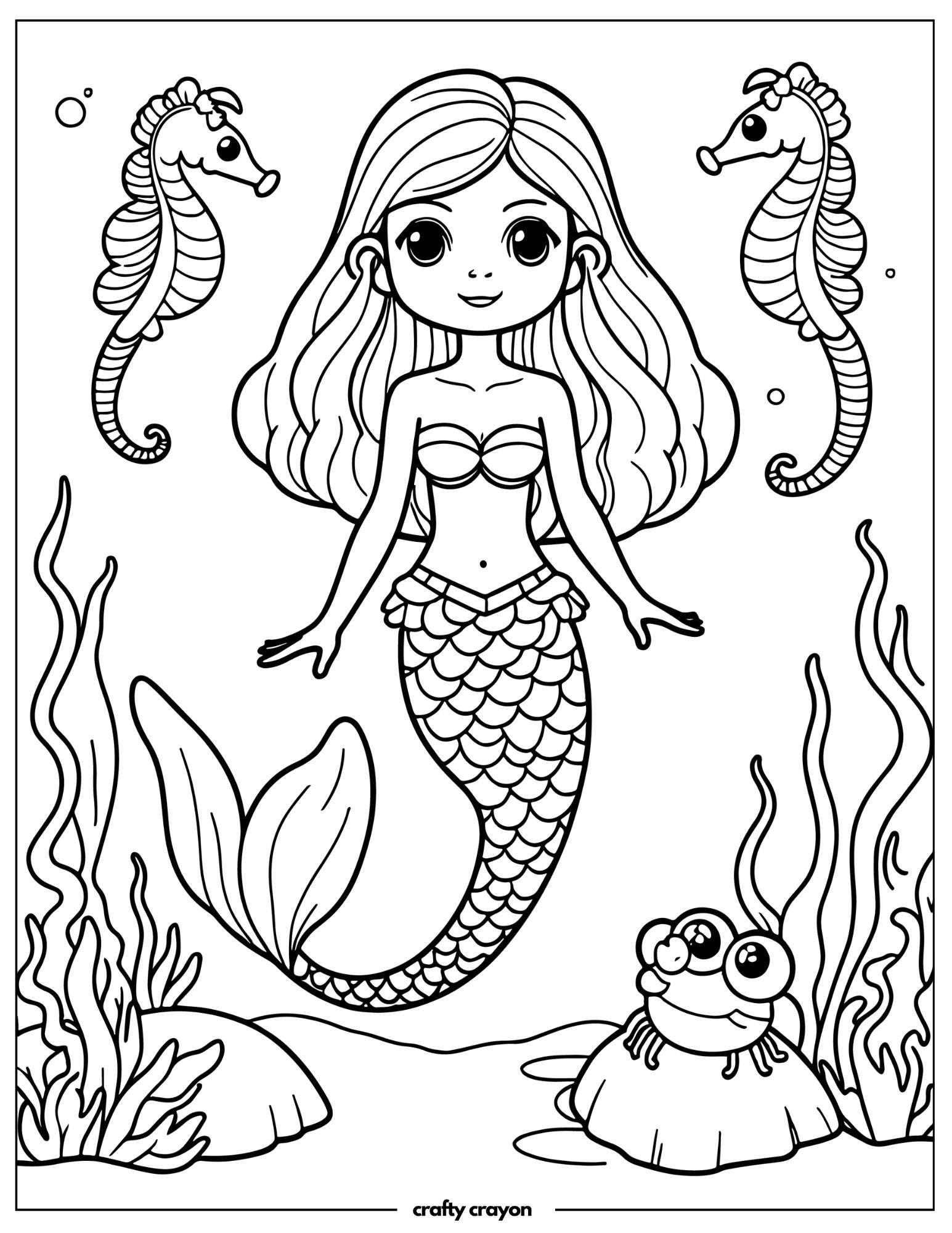 Mermaid With Seahorses