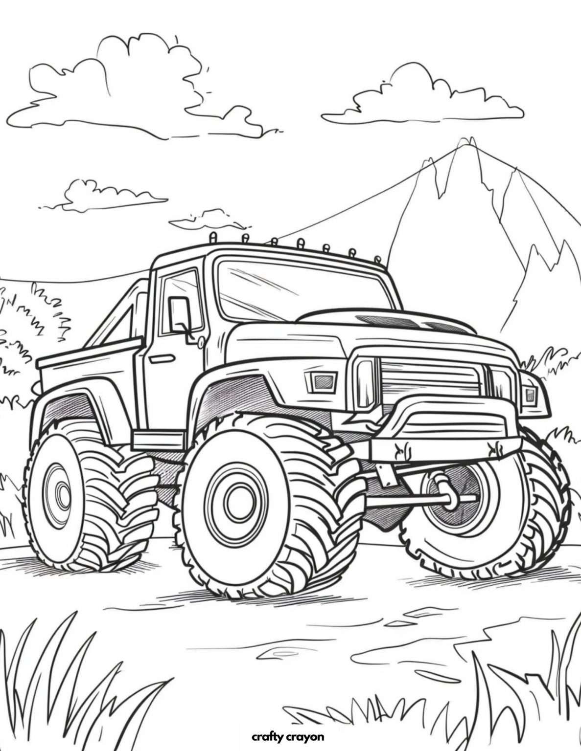 Monster Truck Coloring Pages (Free PDF Printables)