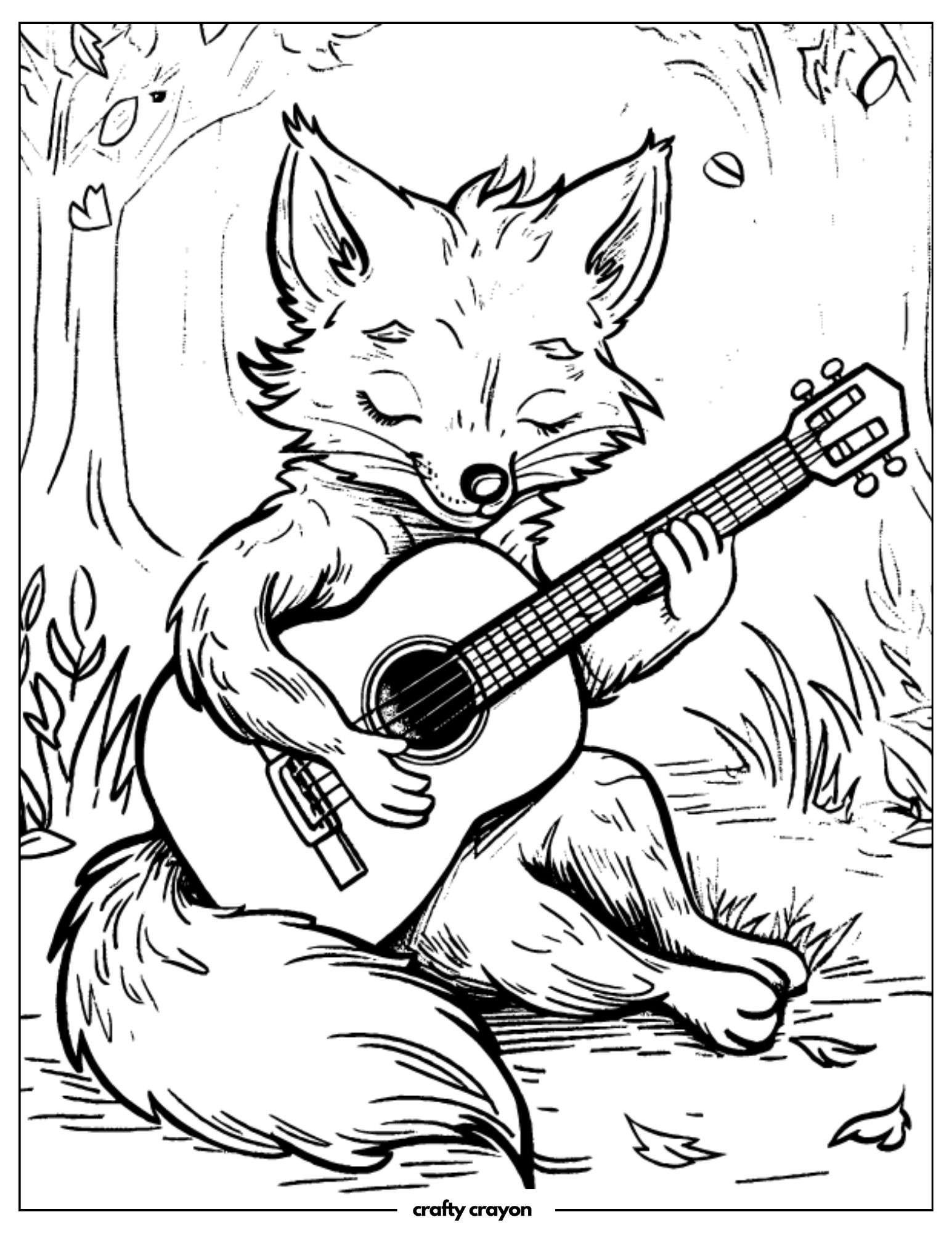 Musical Fox With A Guitar
