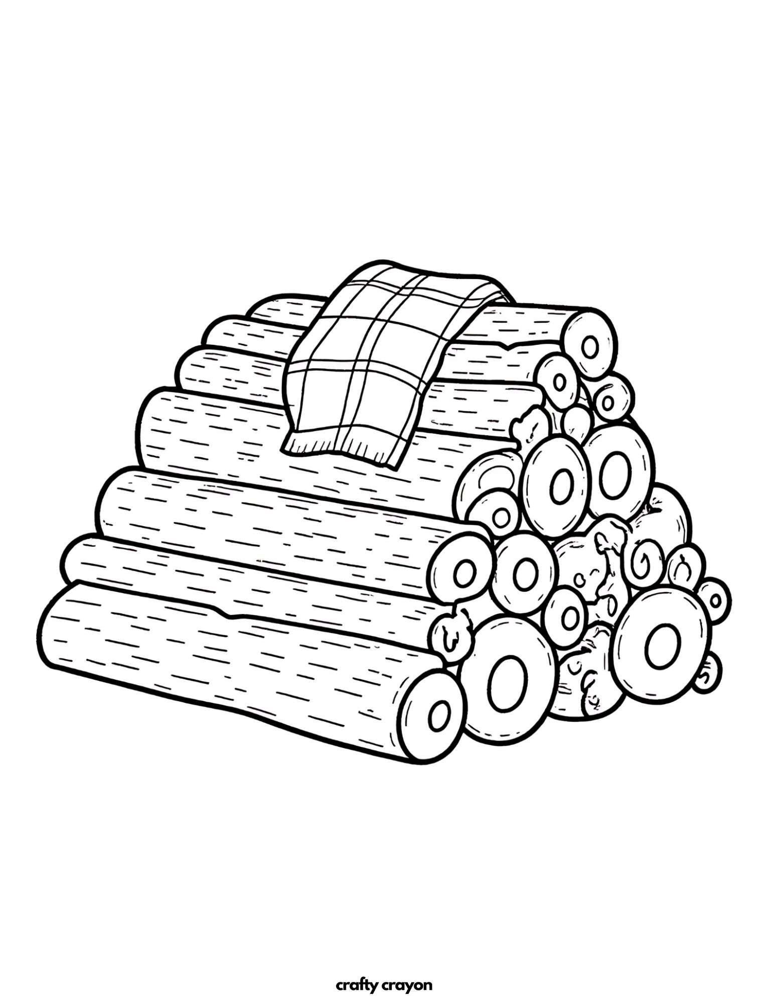 Neatly Stacked Firewood Logs