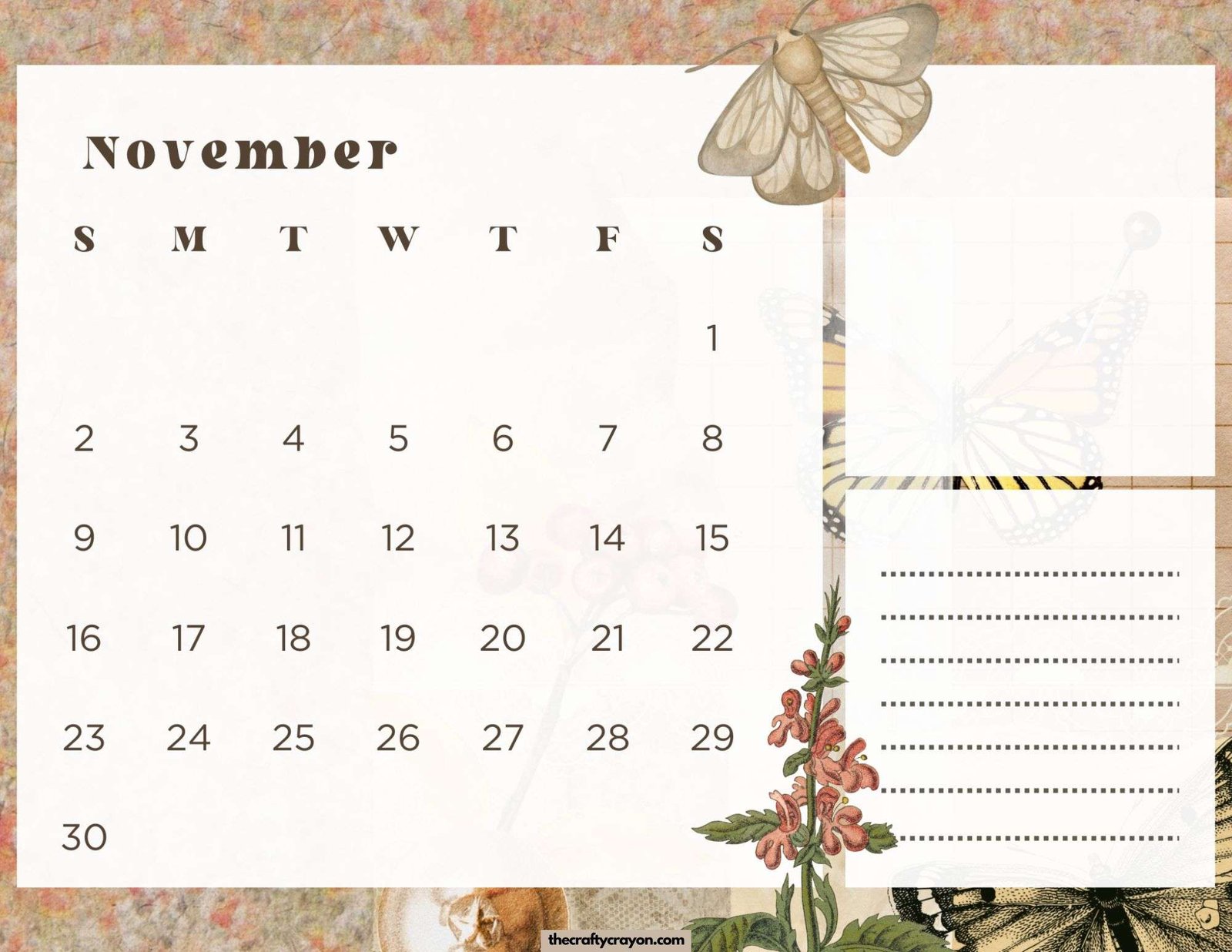 November 2025 Calendar Printable