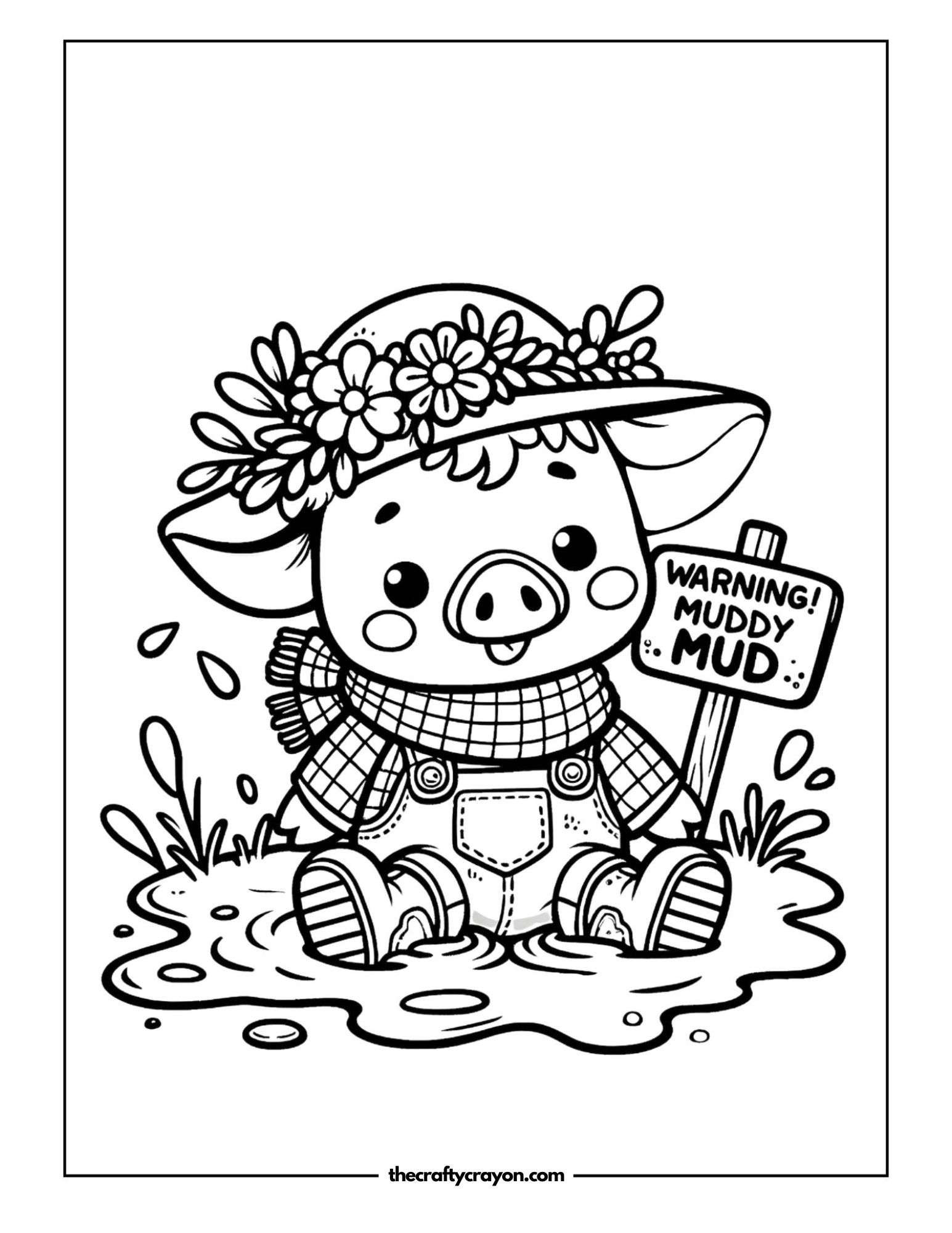 Piglet Playing In Mud