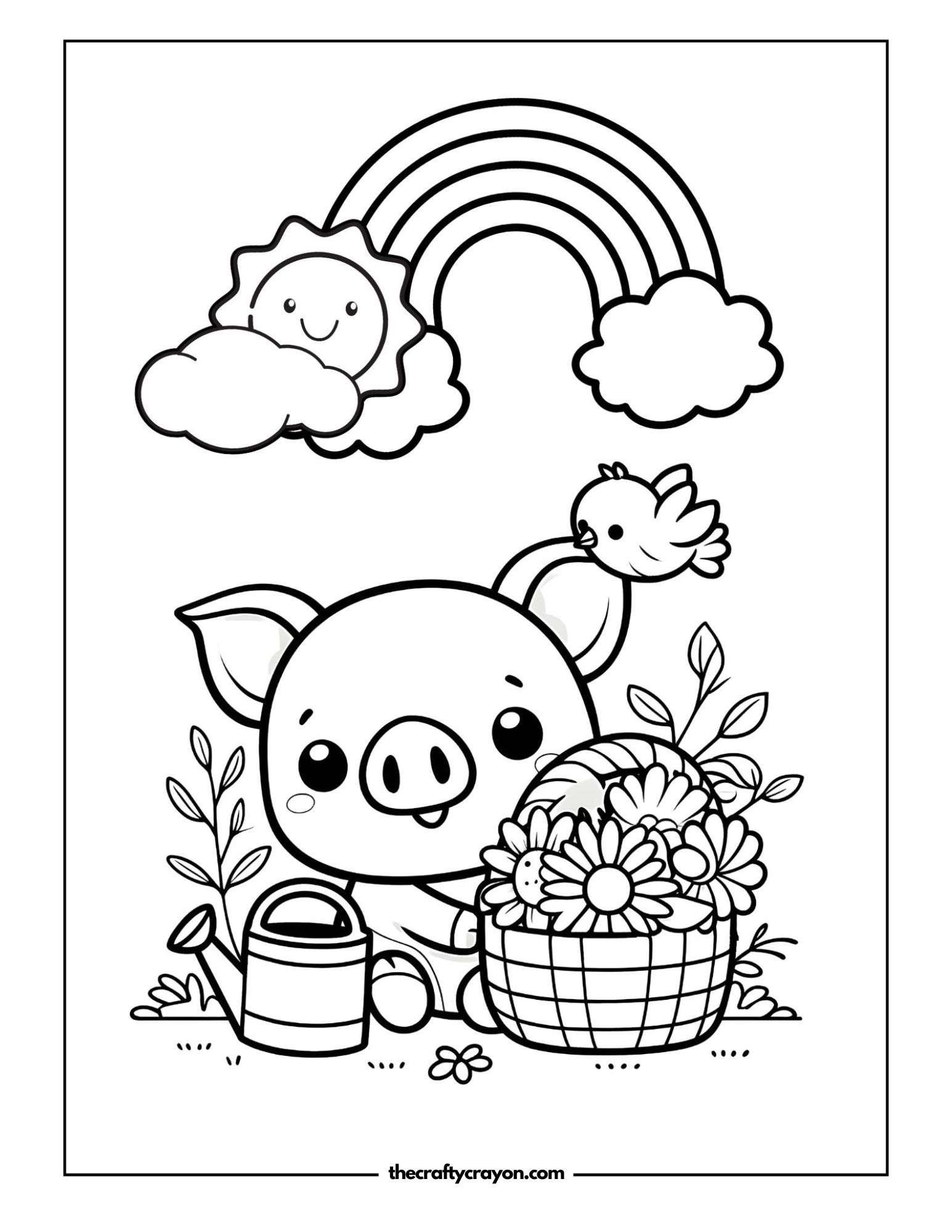 Piglet Under Rainbow