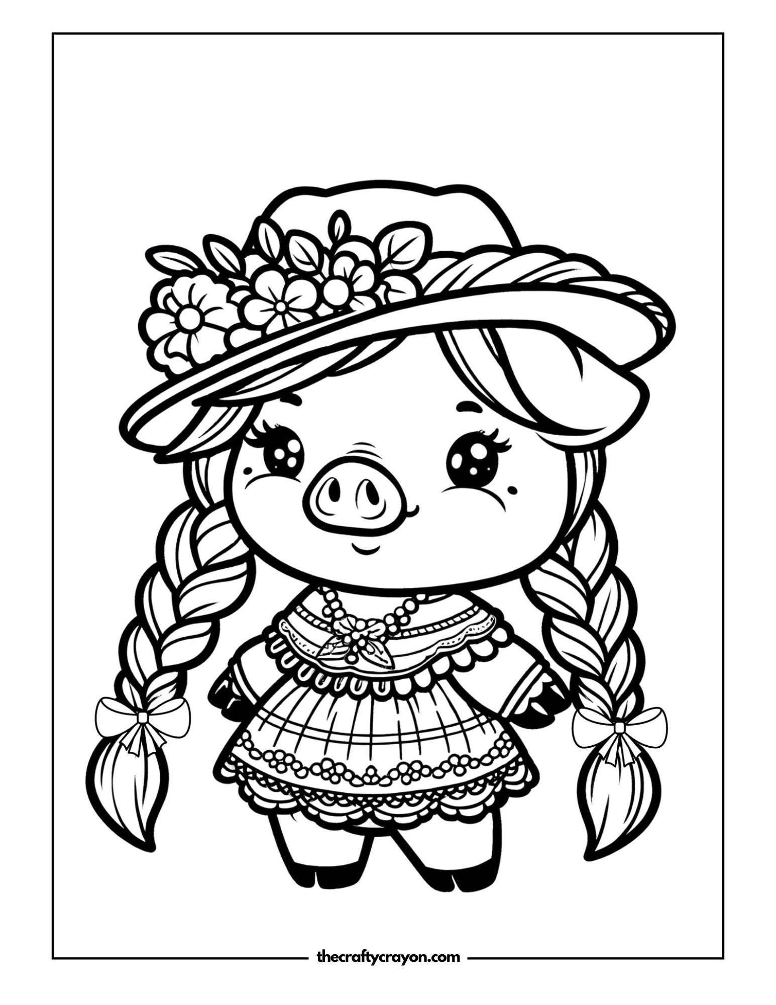 Piglet Wearing Floral Dress