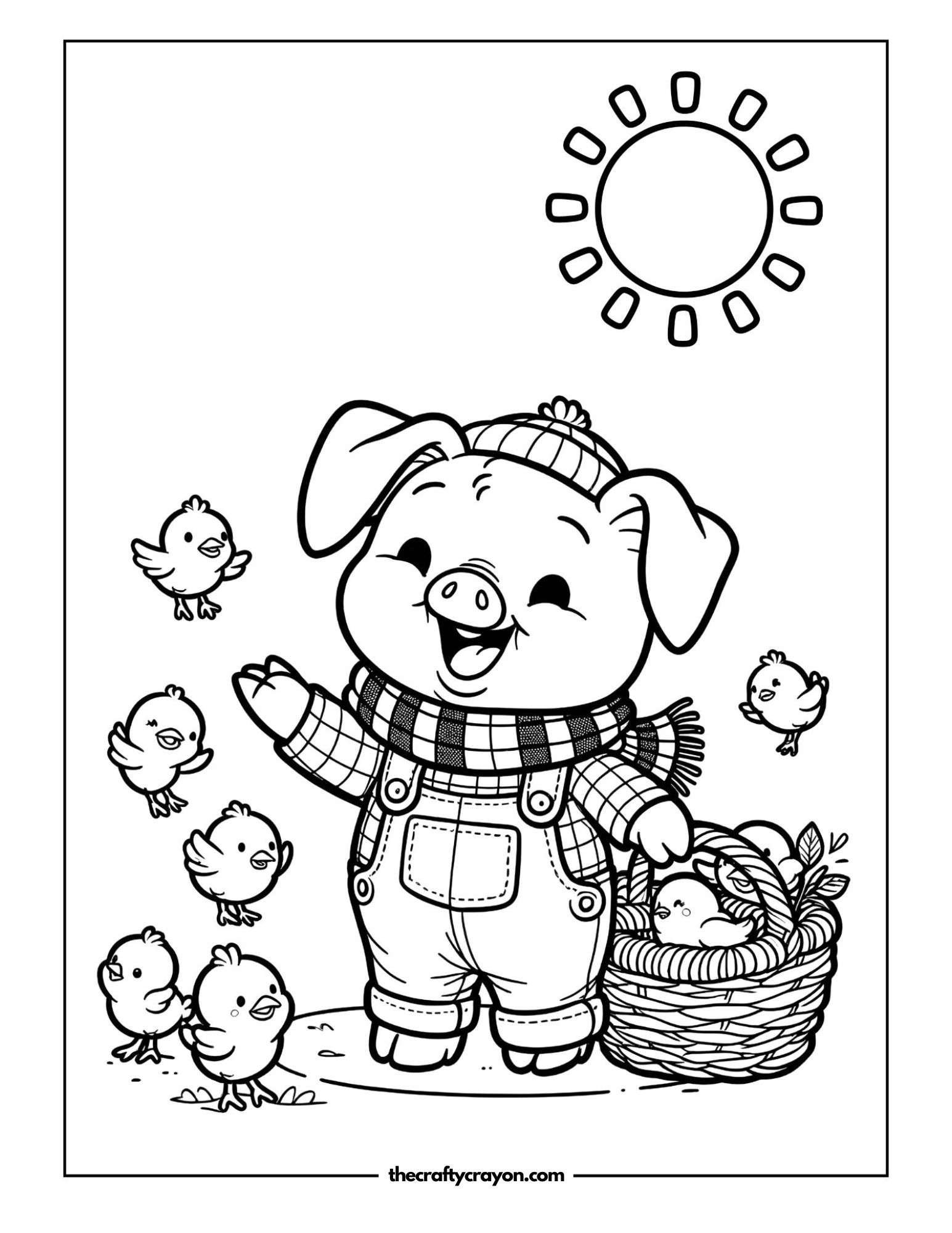 Piglet With Baby Chicks