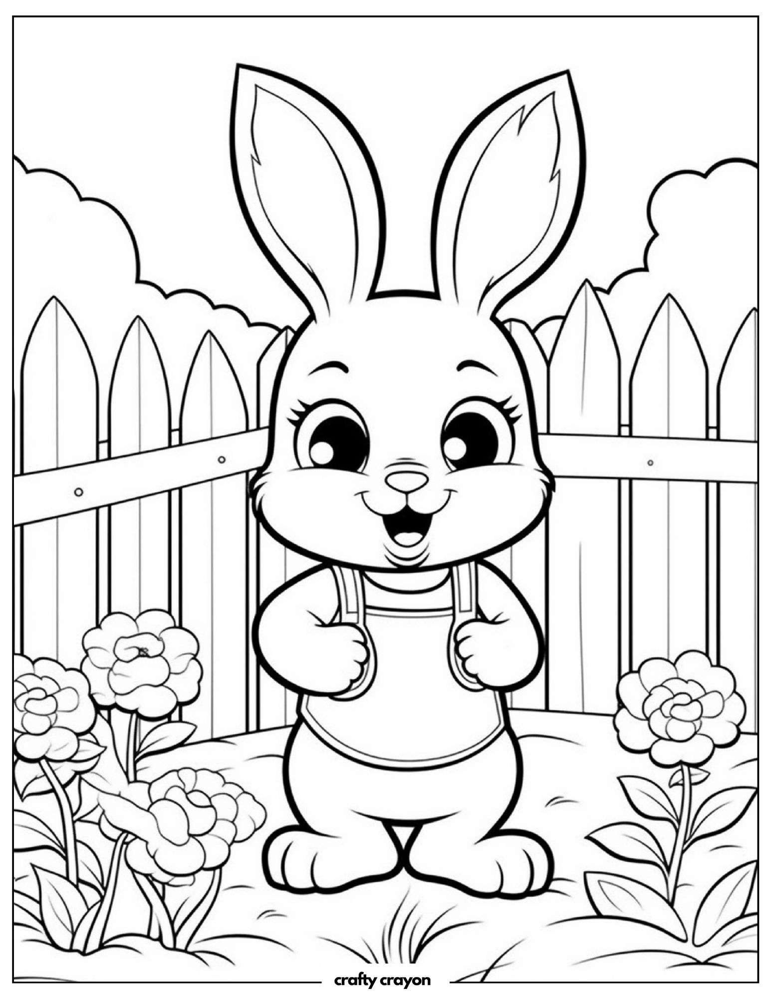 Playful Bunny Standing In Garden