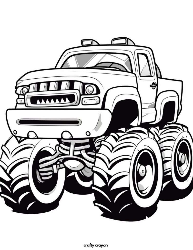 Monster Truck Printable Coloring Pages For Kids