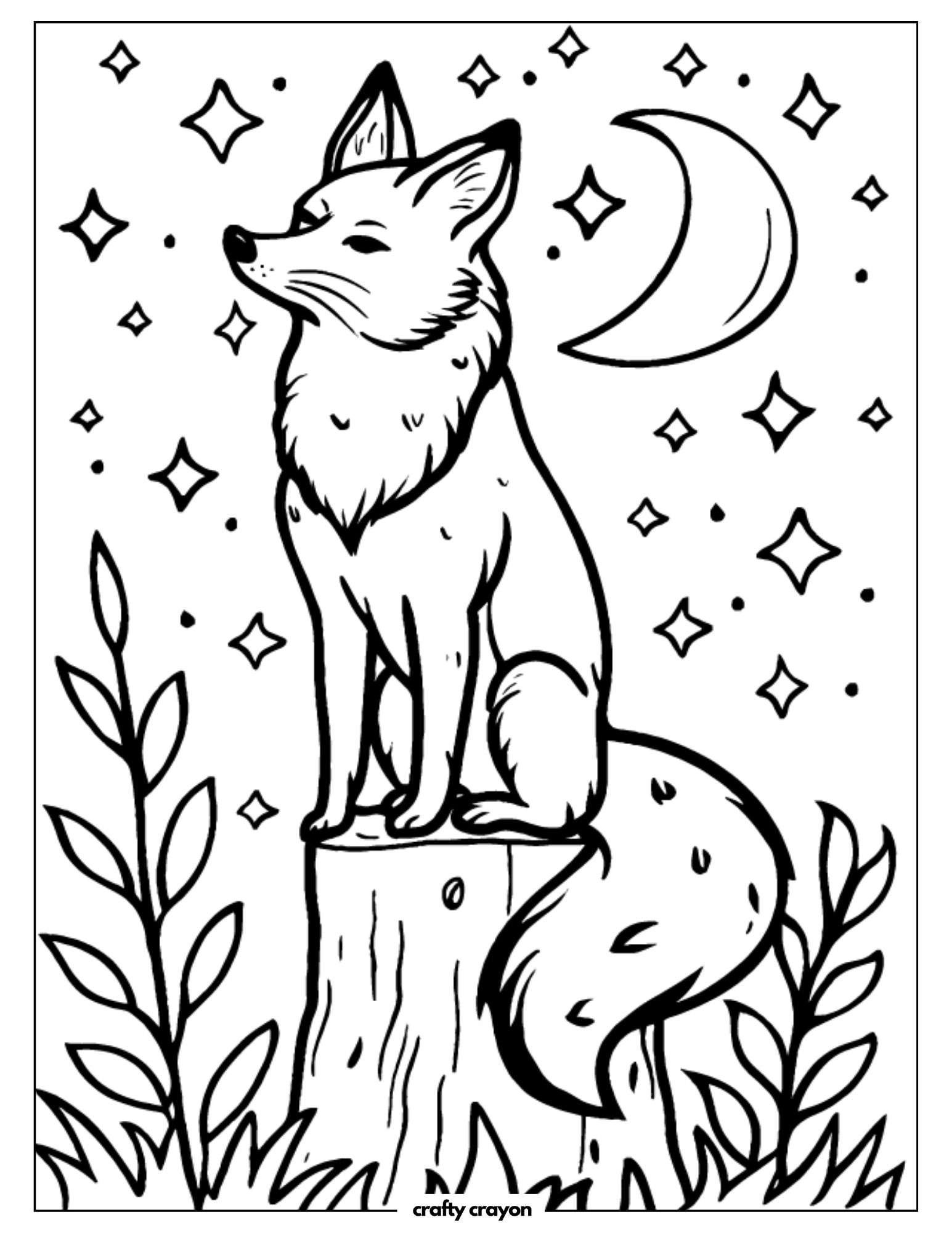 Serene Fox Under The Moon