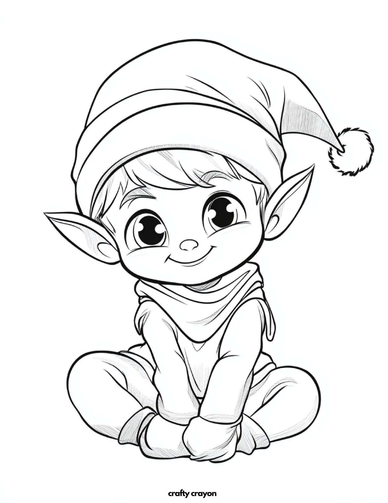 Sitting Elf With Happy Smile