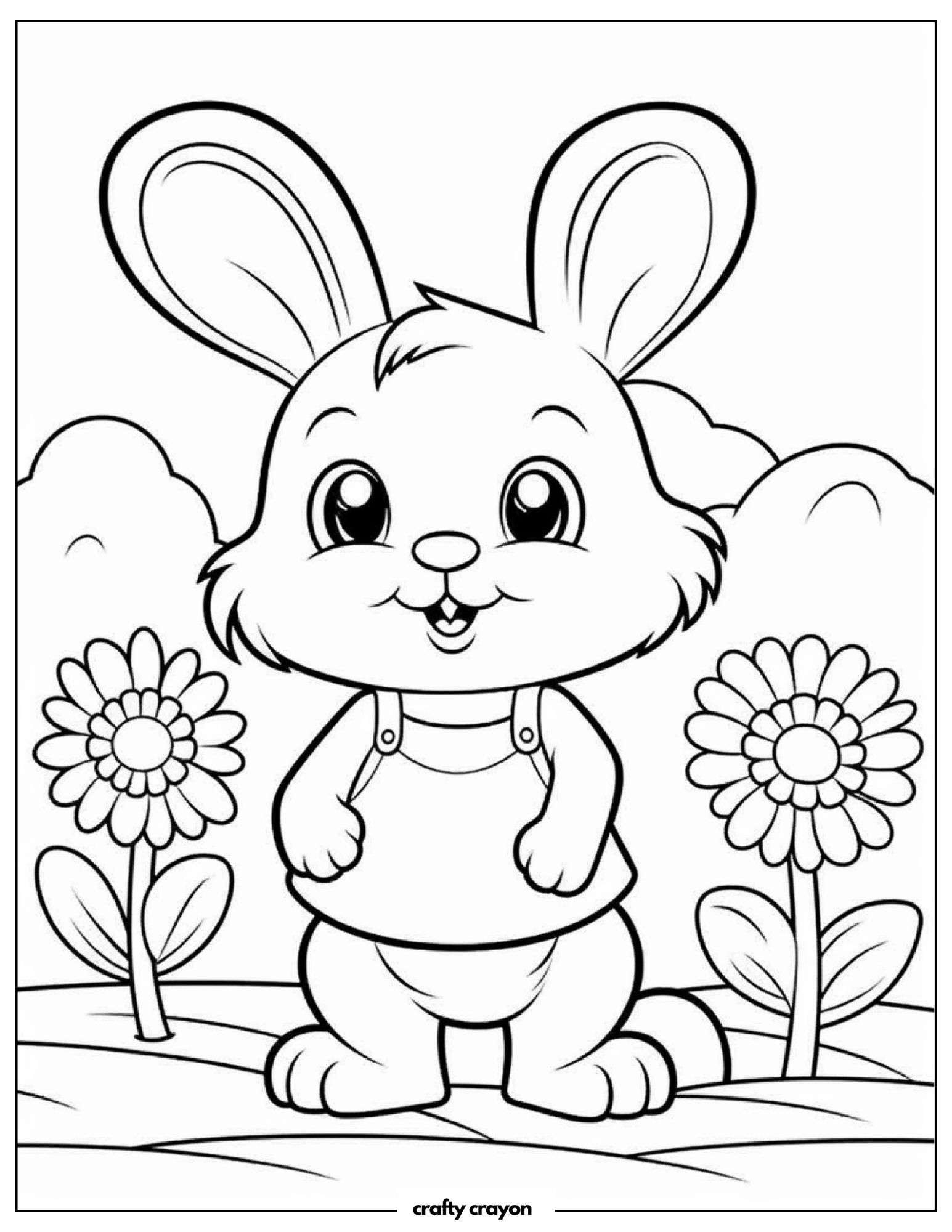 Smiling Bunny With Overalls