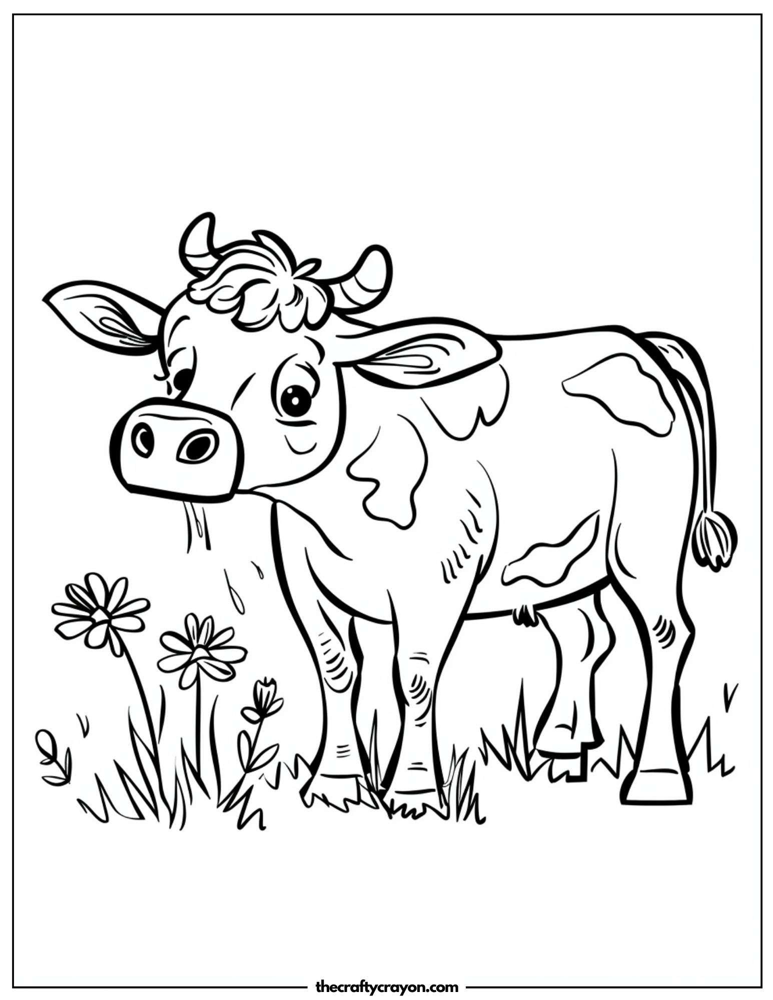 Smiling Cow With Flowers