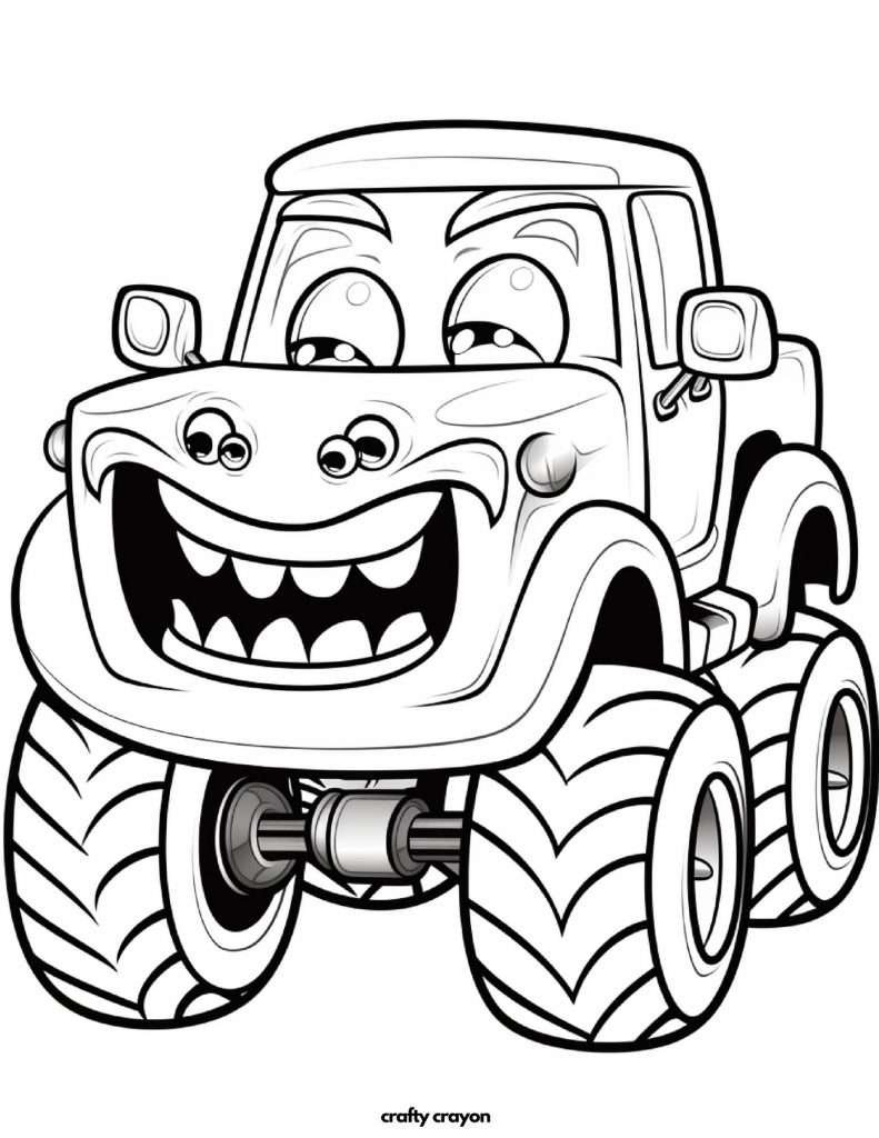 Monster Truck Printable Coloring Pages For Kids