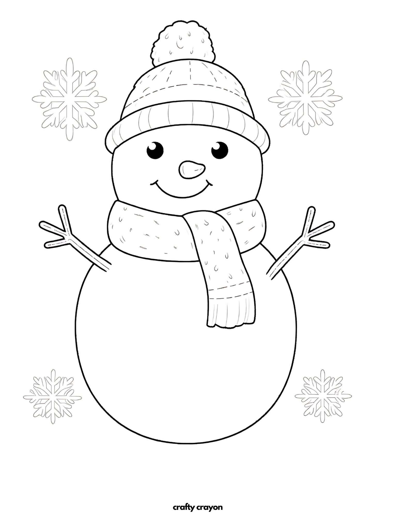 Smiling Winter Snowman Scene