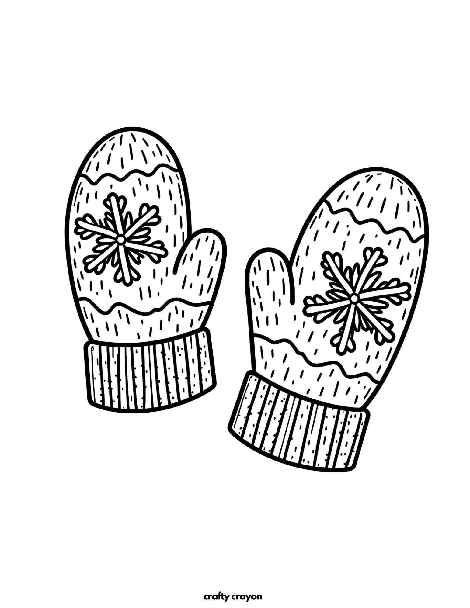 Snowflake Pattern Winter Mittens