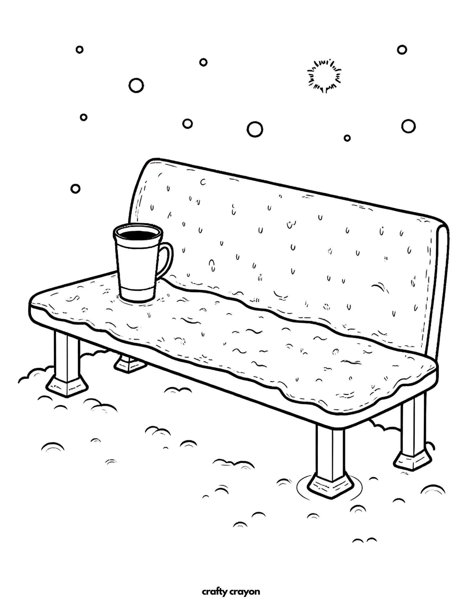 Snowy Bench With Coffee Cup