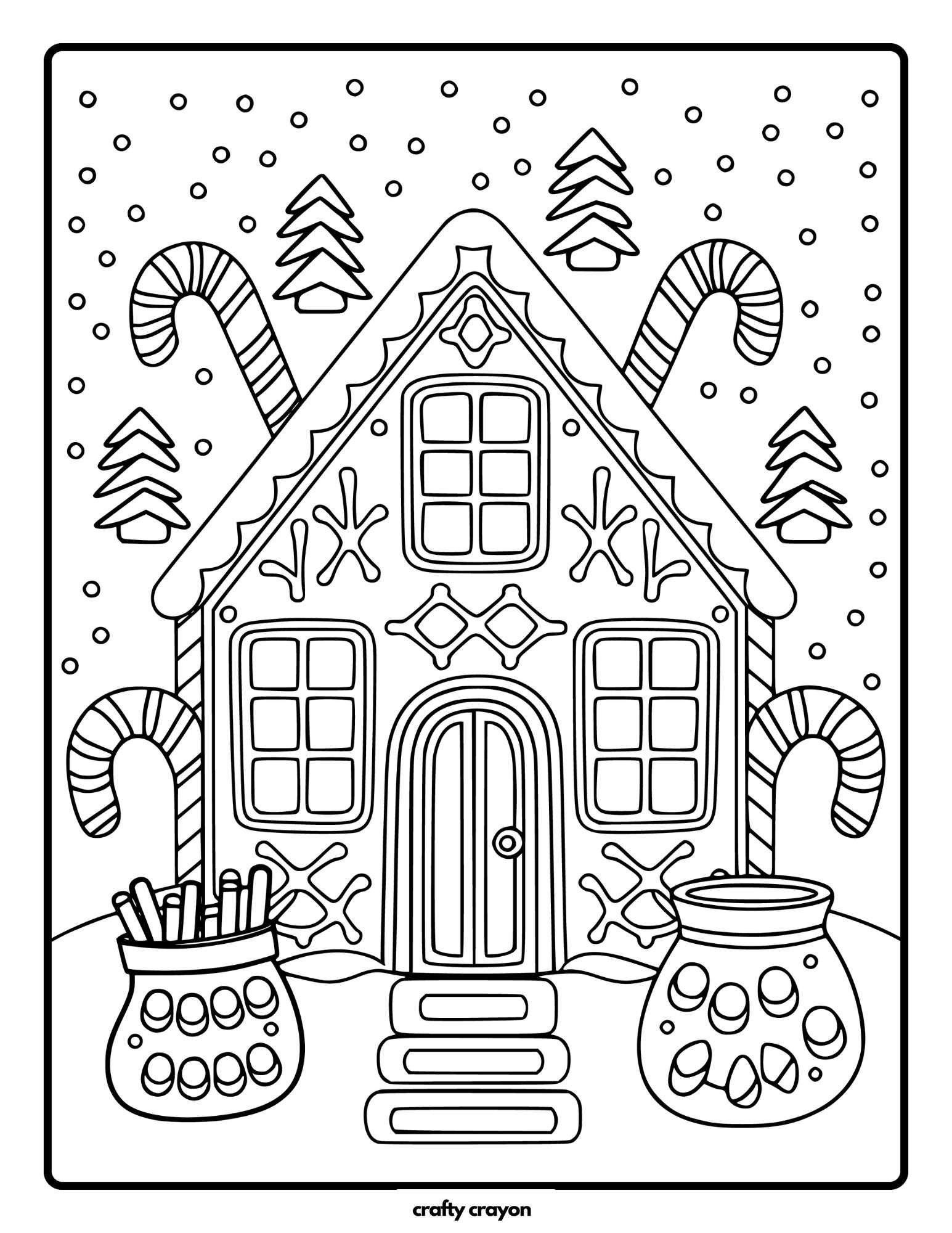 Snowy Gingerbread House Scene