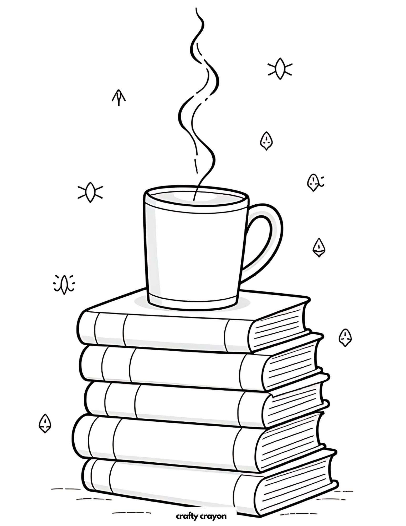Steaming Mug On Book Stack