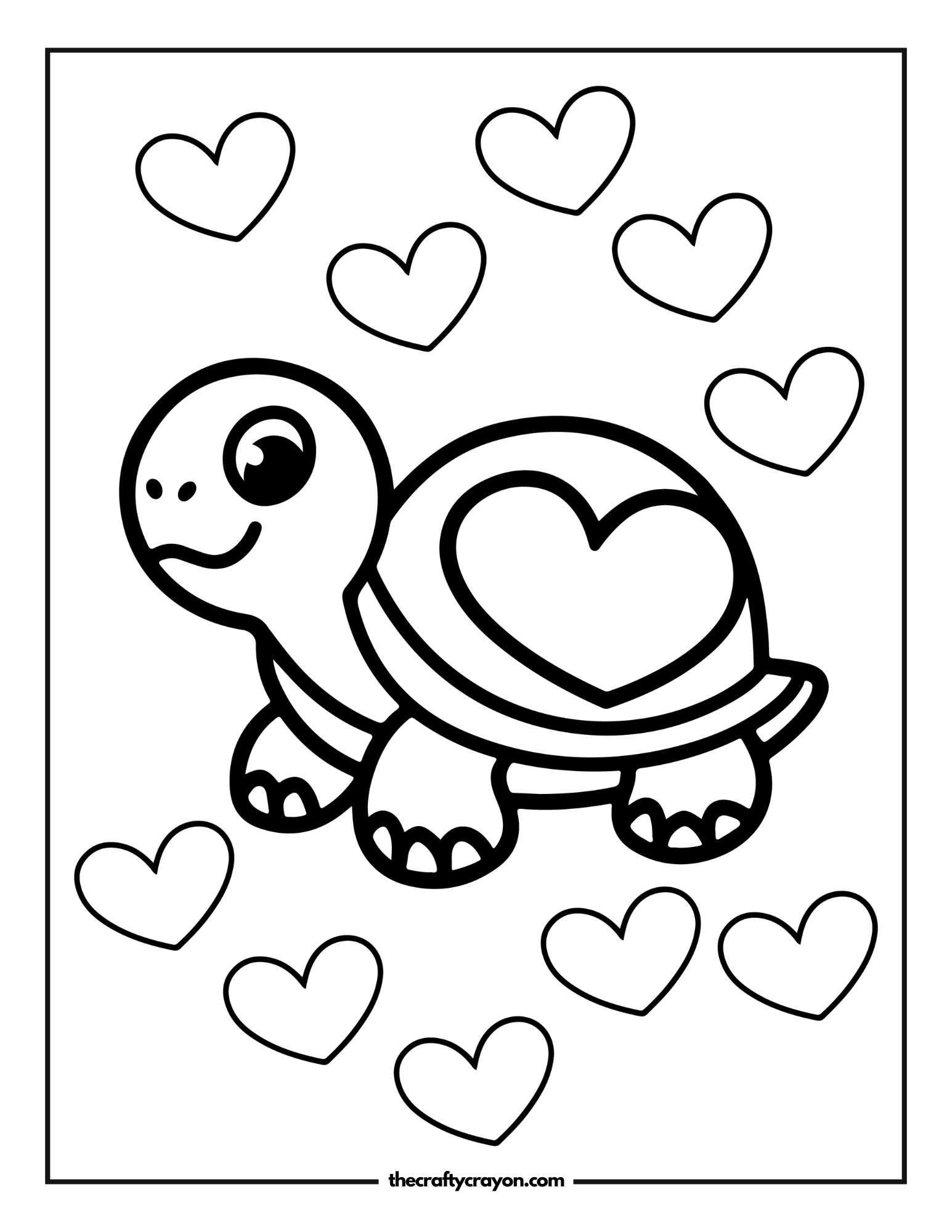 Turtle With Heart Patterns