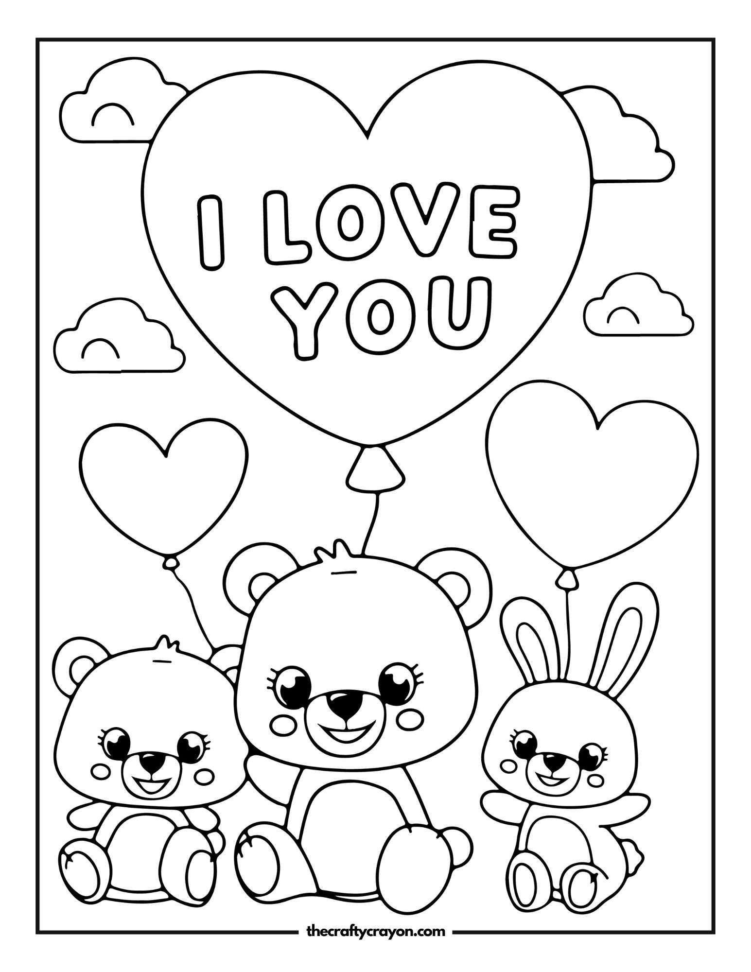 Valentine Bears With Balloons