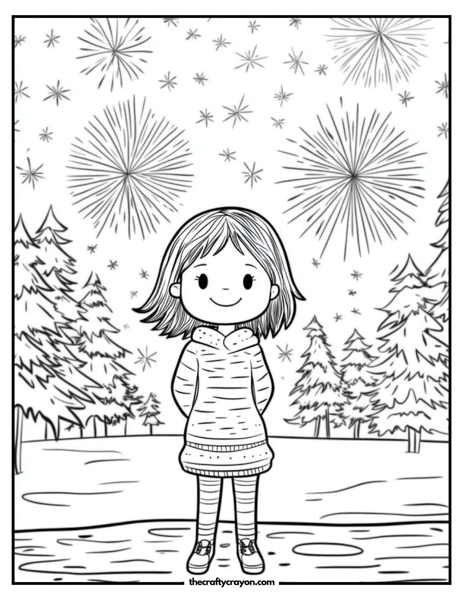 Winter Fireworks Scene