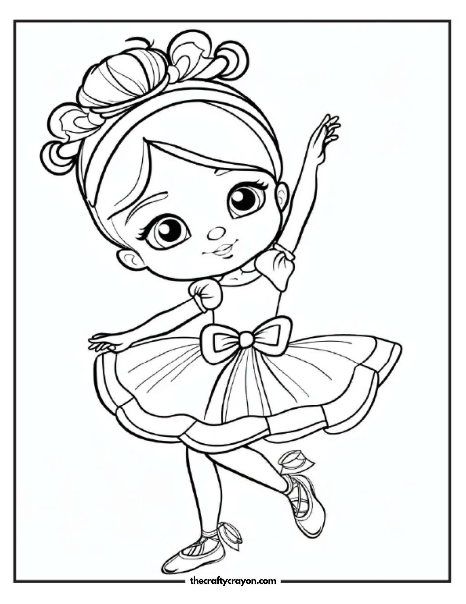 Adorable Ballerina Practice Coloring Page
