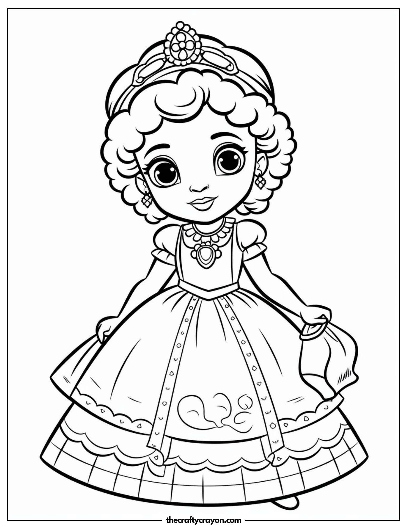 Adorable Princess Holding Her Dress