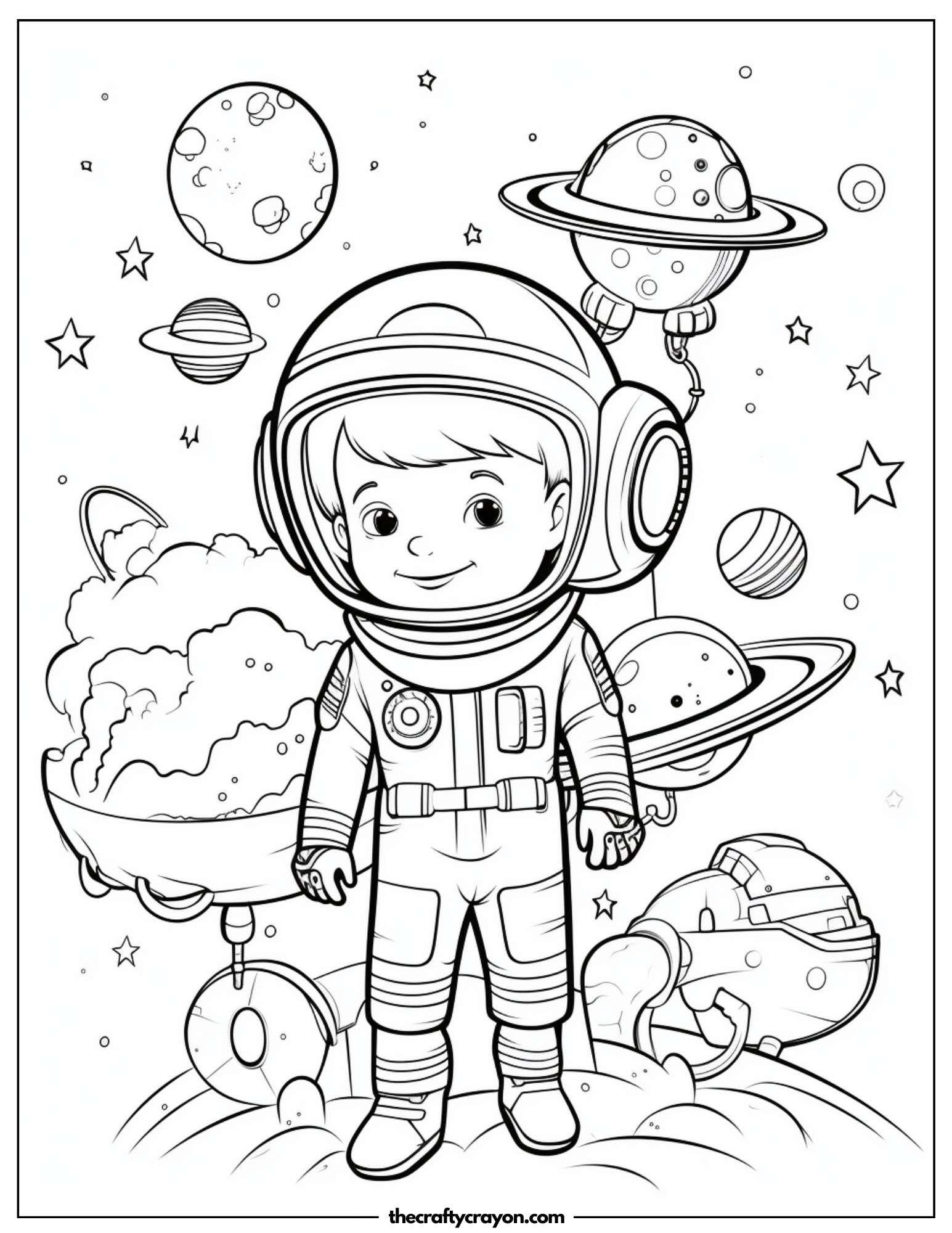 Astronaut Among Planets
