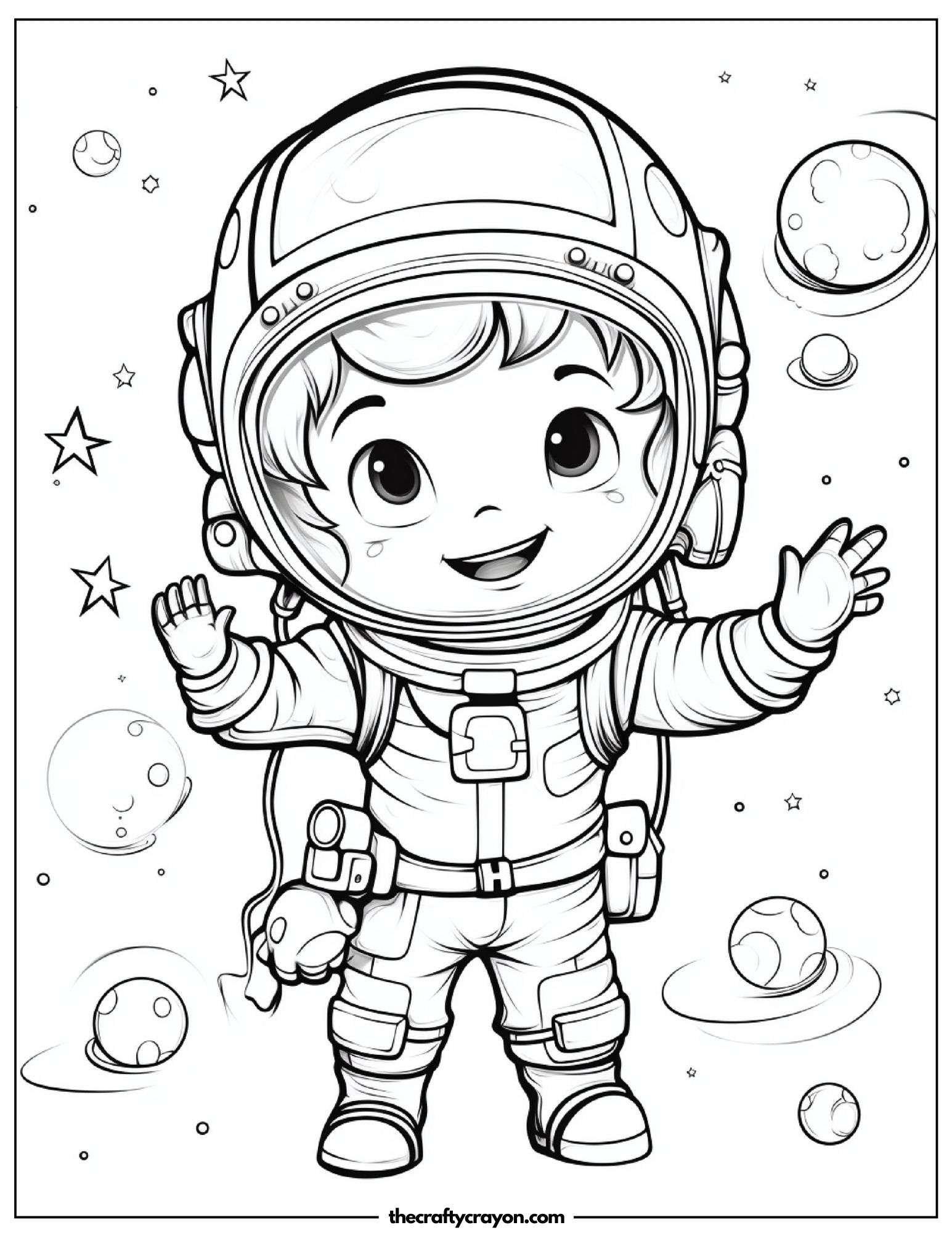 Astronaut With Hands Up