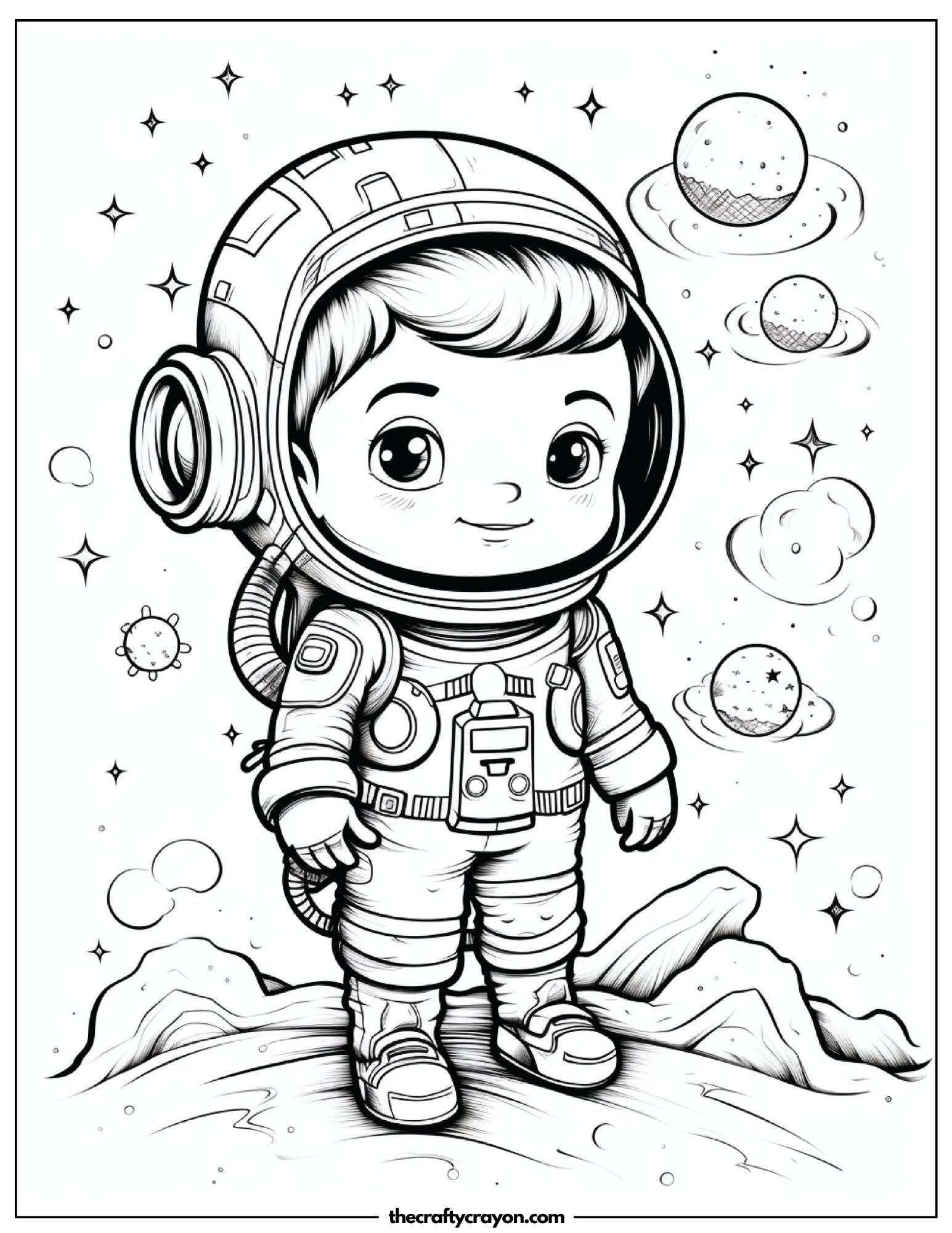 Astronaut on Rocky Planet