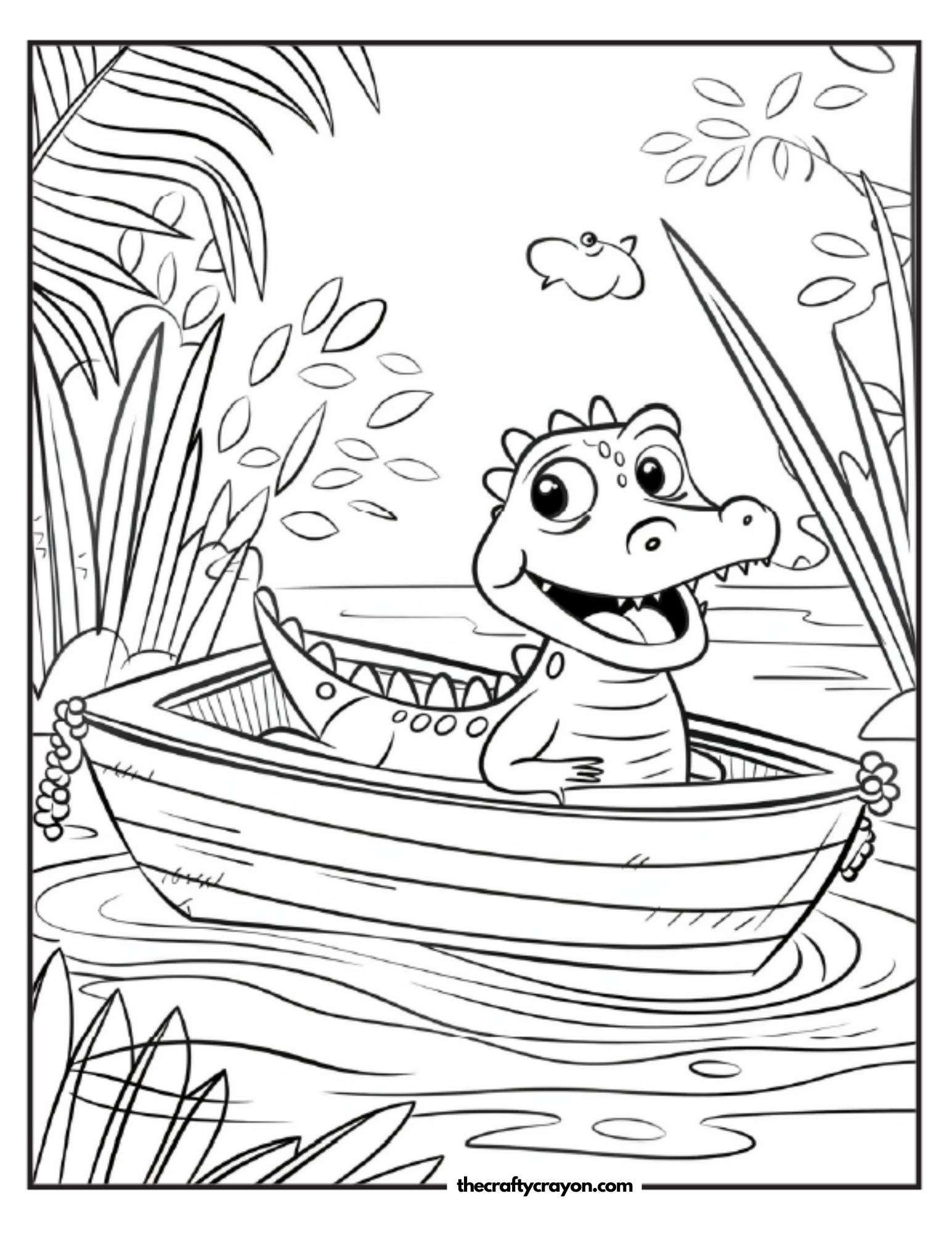 Baby Crocodile Floating On A Boat