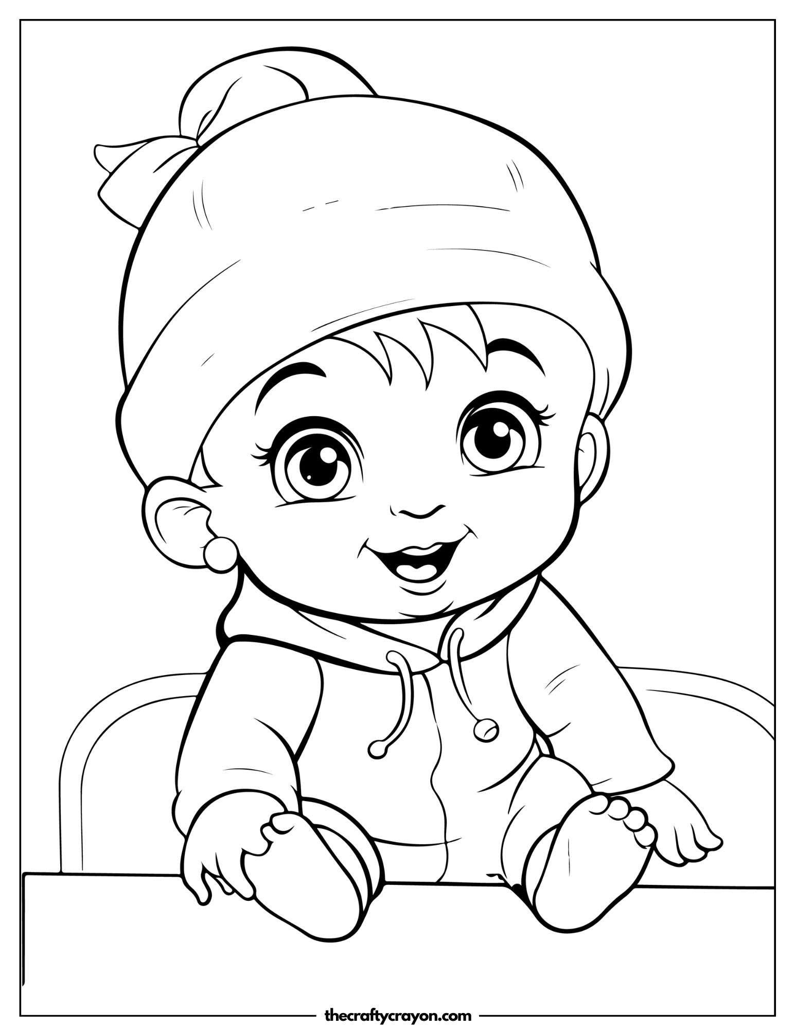 Baby Sitting on Chair Coloring Page