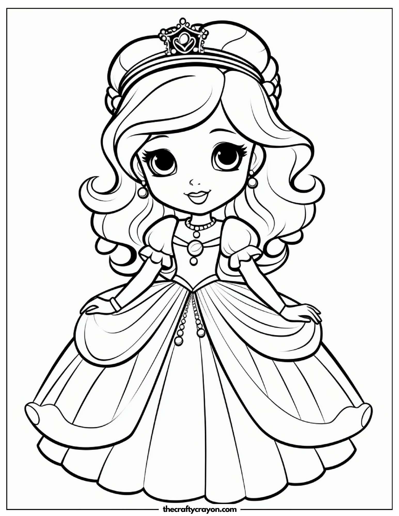 Beautiful Princess in a Flowing Ballgown