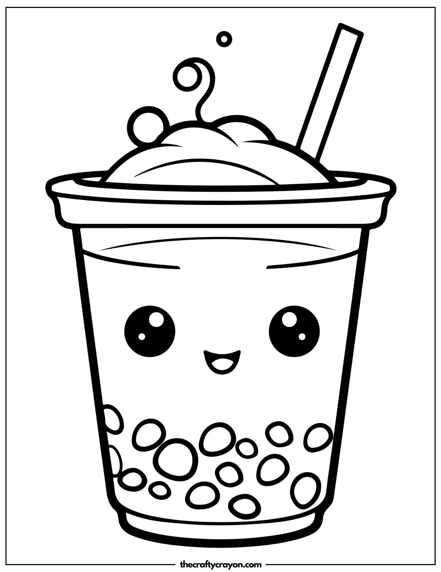 Bubble Tea Delight Coloring Page