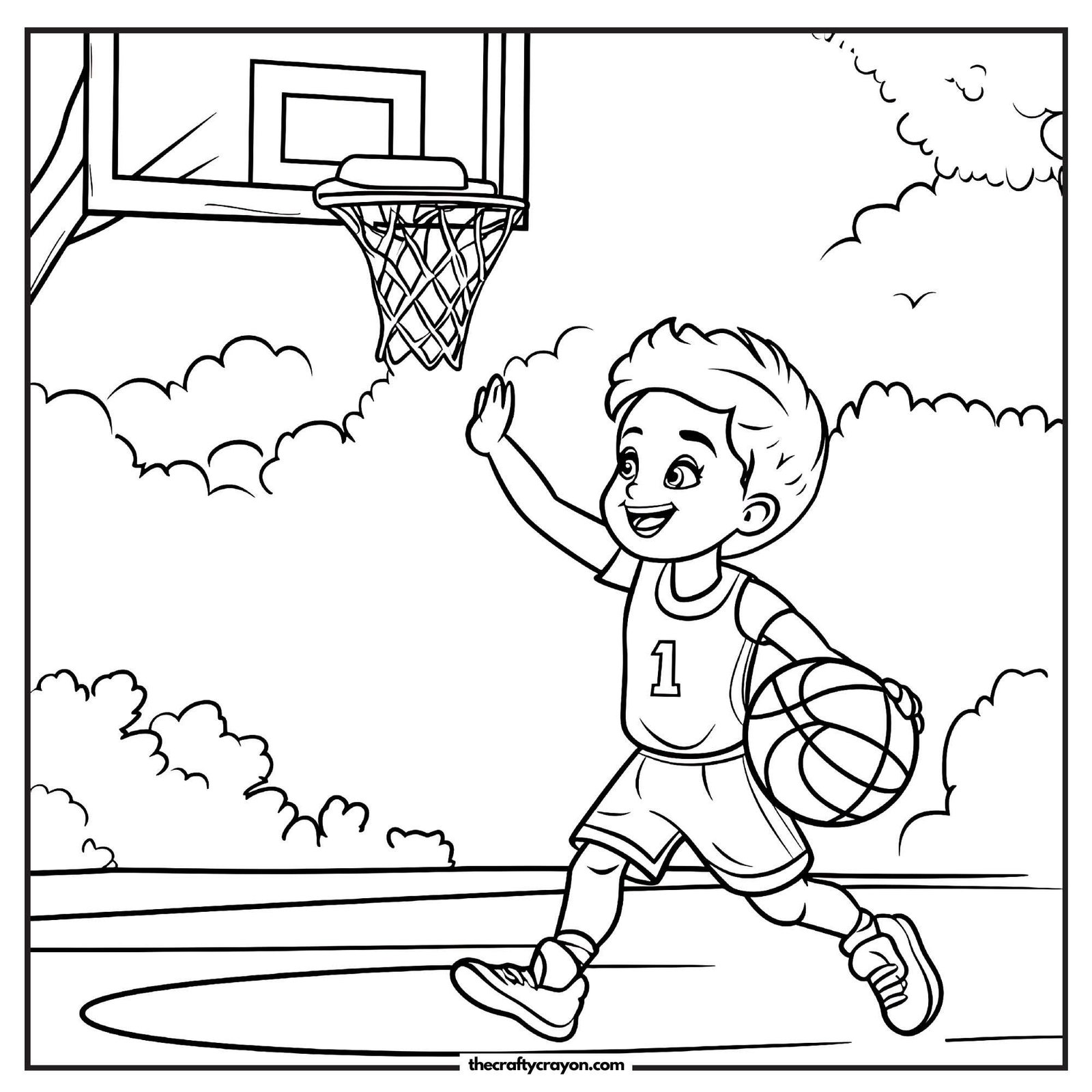 Calling a Play with Basketball Coloring Page